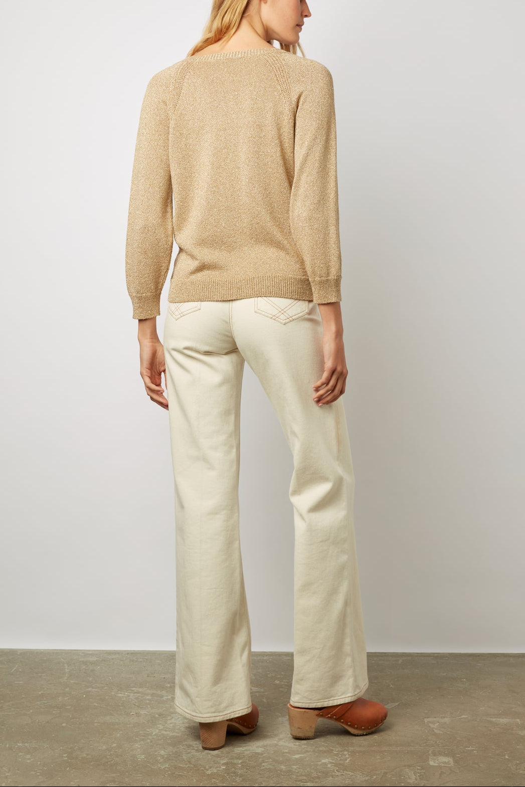 Pull col V en maille lurex - LOUANGE Faume - seconde main
