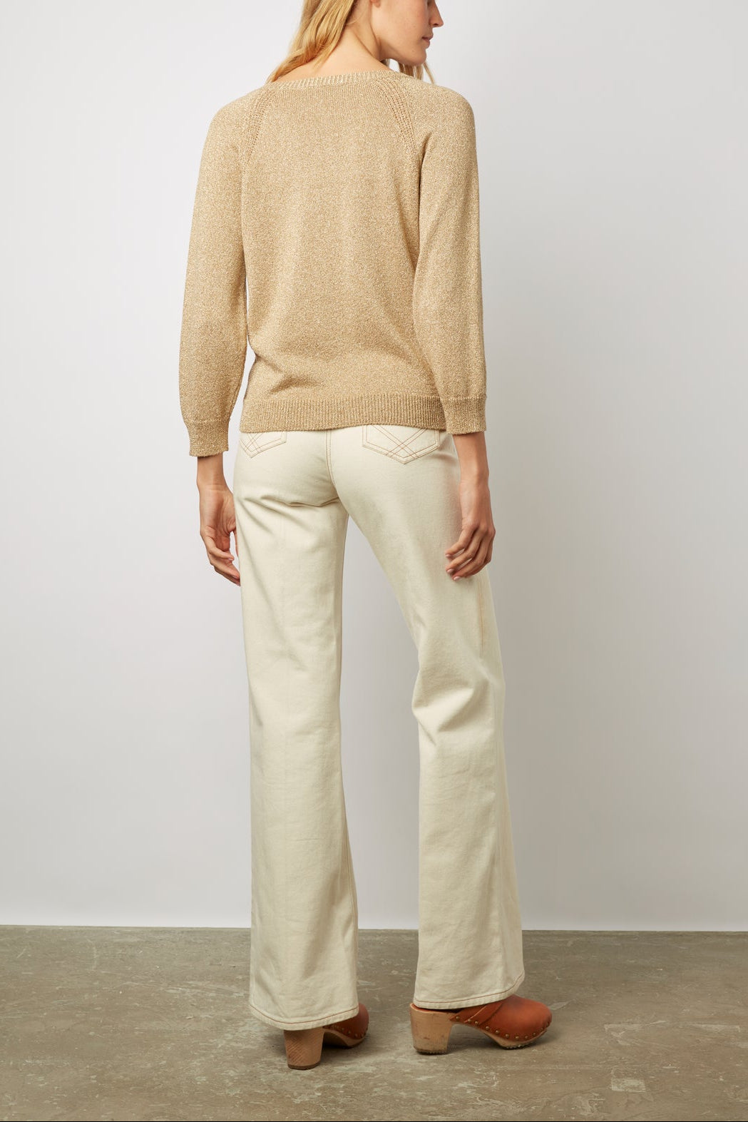 Pull col V en maille lurex - LOUANGE Faume - seconde main