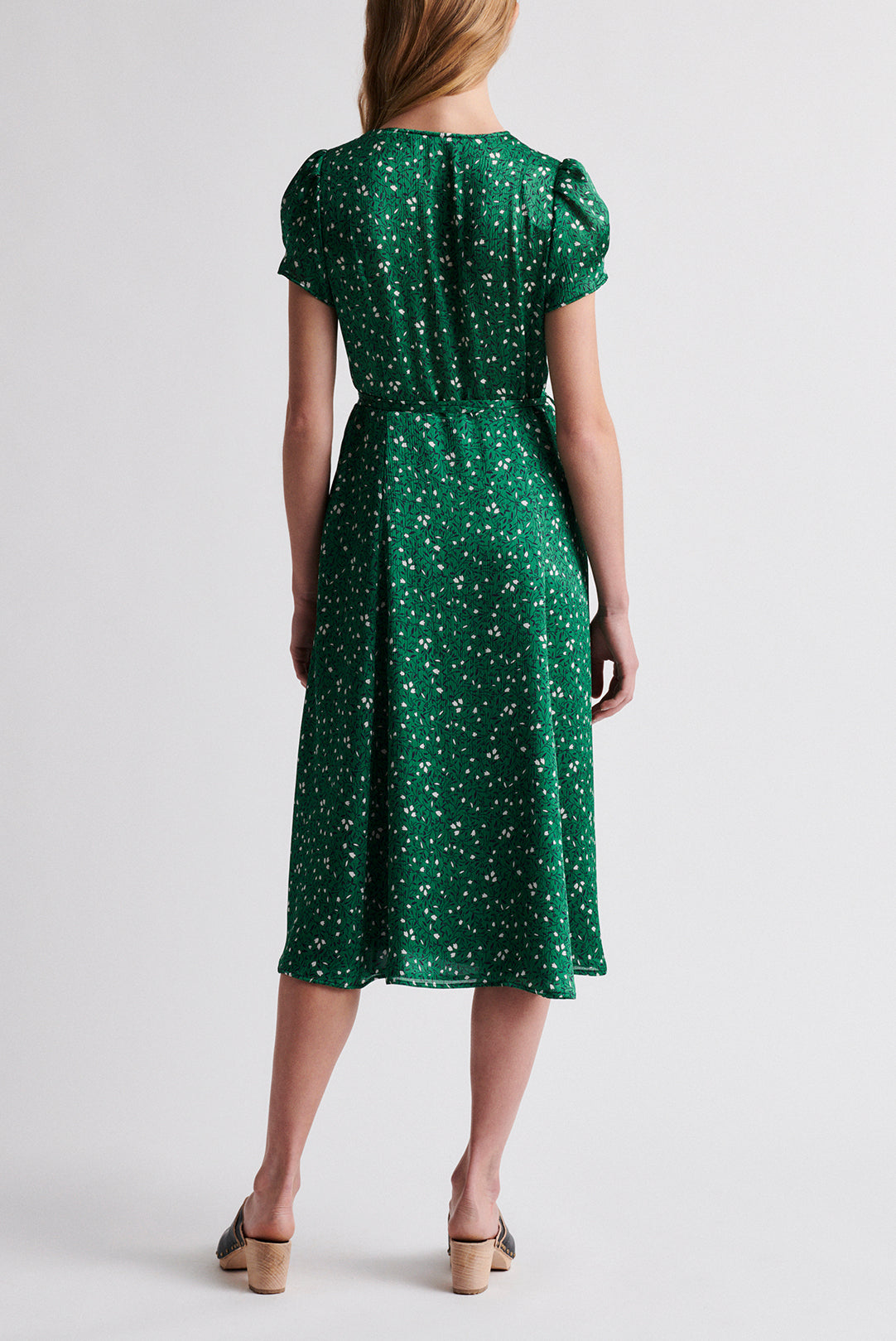 SARA - Robe portefeuille à imprimé floral Faume - seconde main