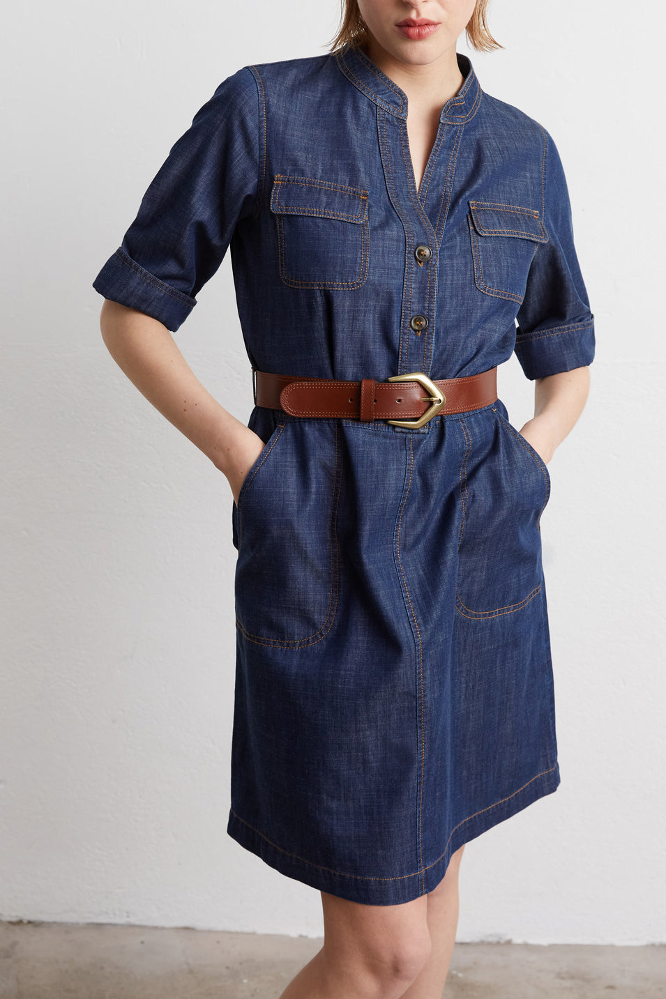 Robe en denim à manches courtes - JUANA Faume - seconde main