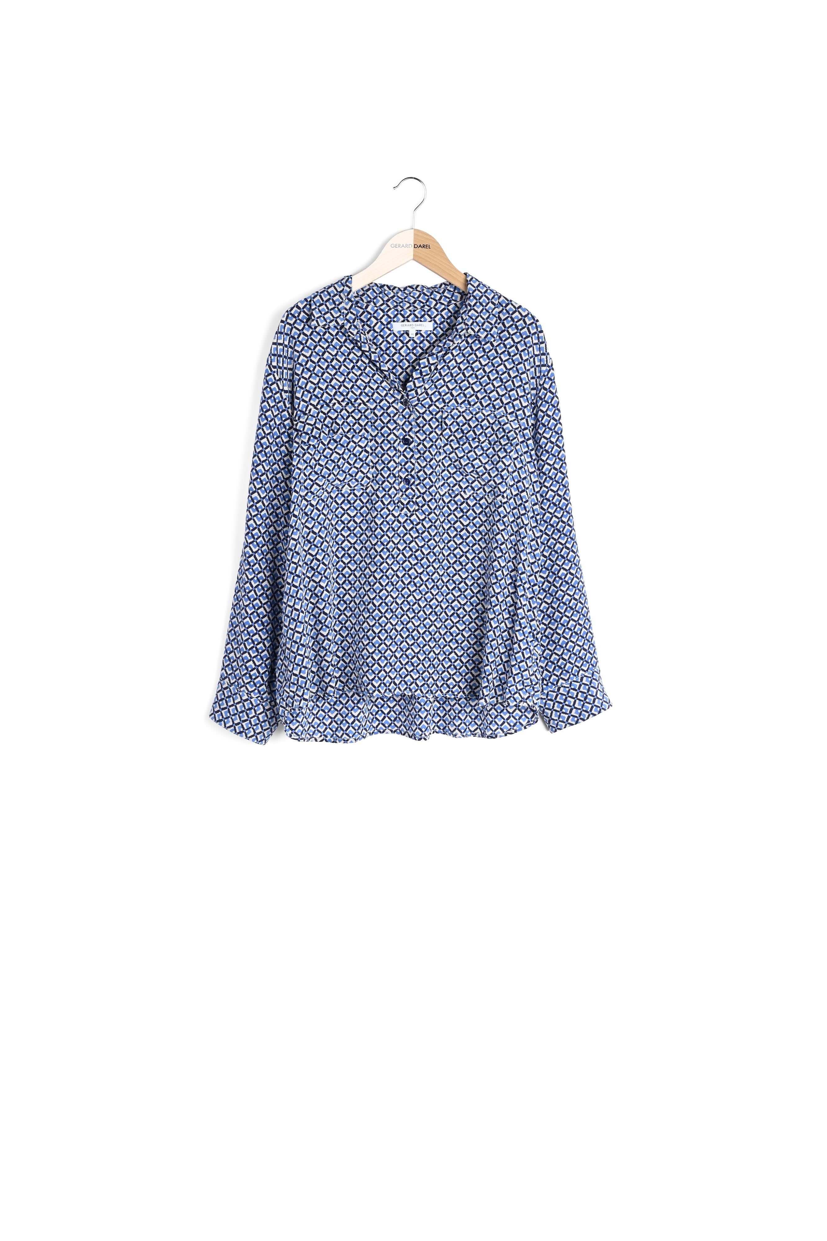 Blouse en soie et motif géométrique - CARLTON Faume - seconde main