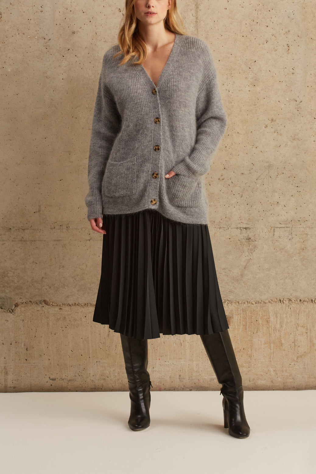 Gilet mohair long et doux - LESSY Faume - seconde main