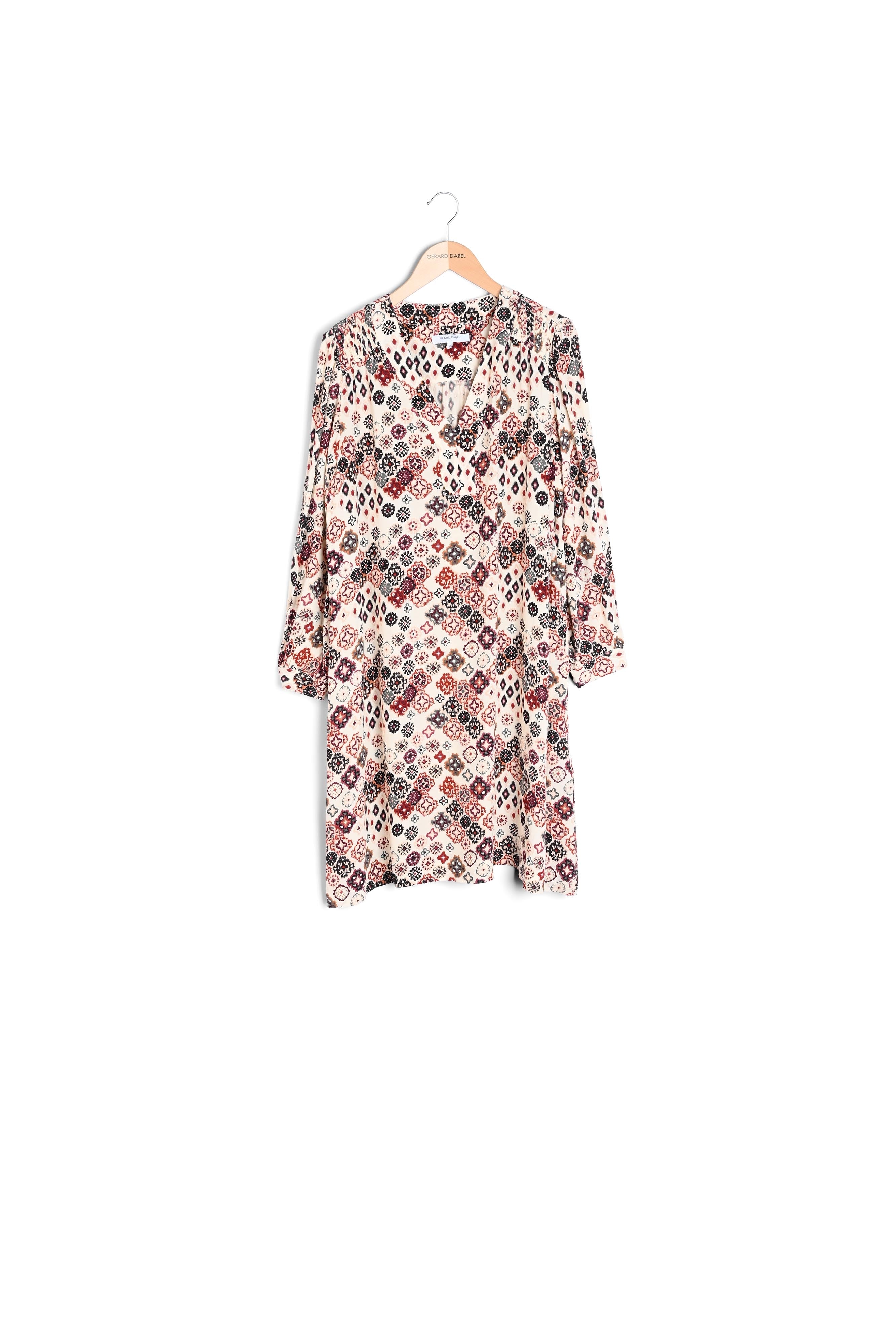 Robe en crêpe imprimé à motif Ikat - JAIMIE Faume - seconde main