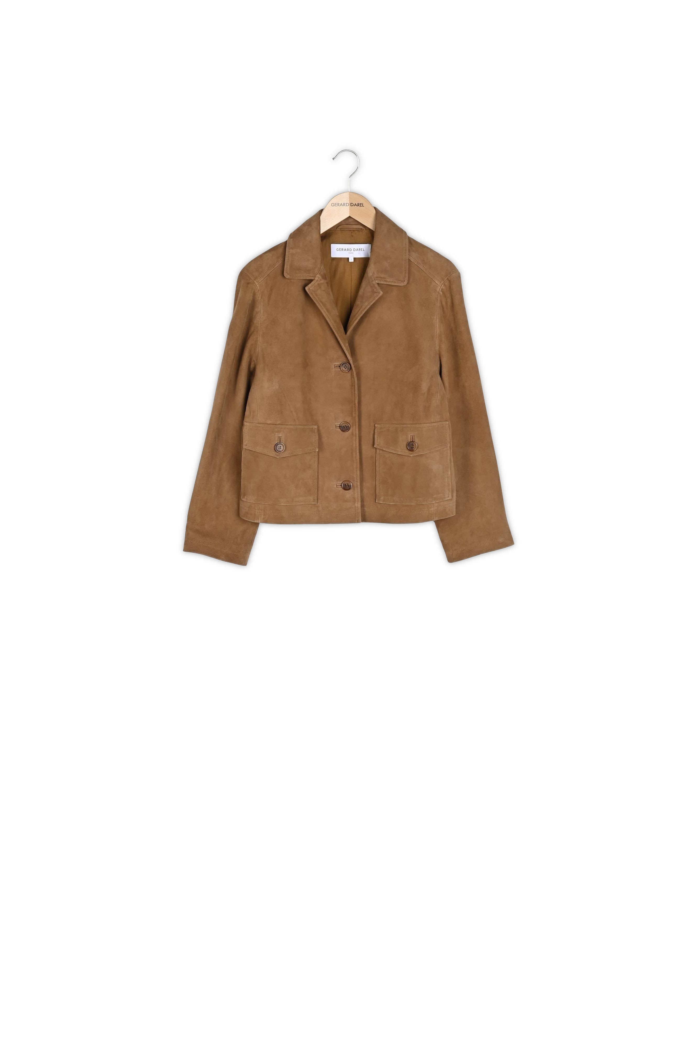 Veste tailleur en cuir velours - JASMINE Faume - seconde main