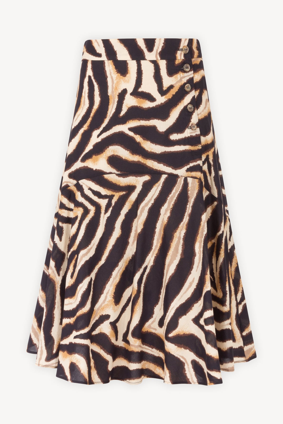 LILLIA - Jupe en coton à imprimé animalier avec volant Faume - seconde main