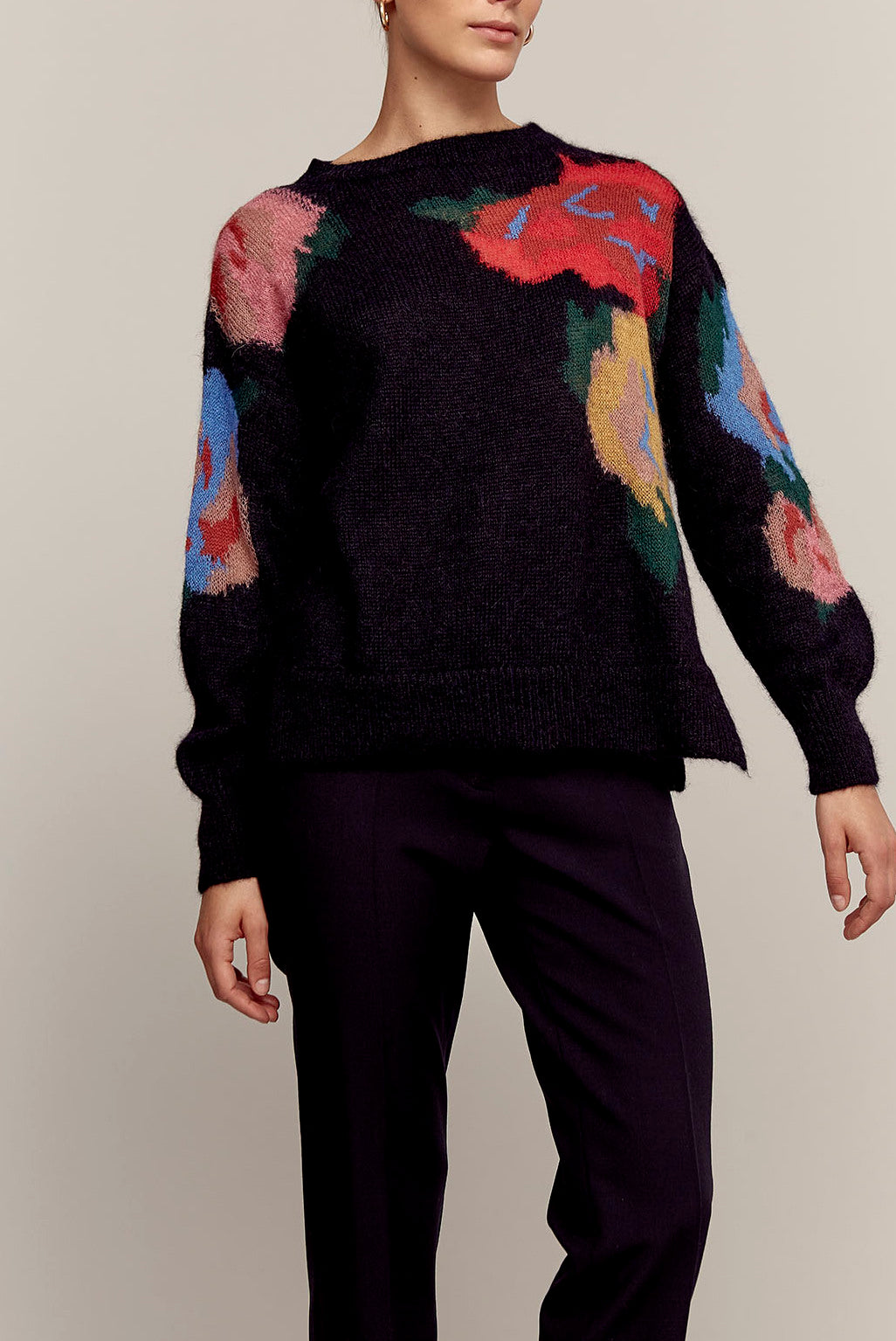 SALOME - Pull en mohair imprimé Faume - seconde main