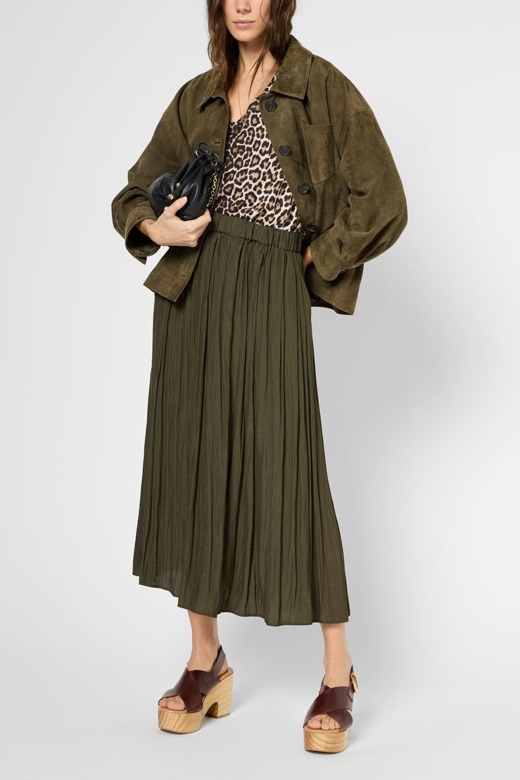 Jupe satinée plissée - VANINA Faume - seconde main