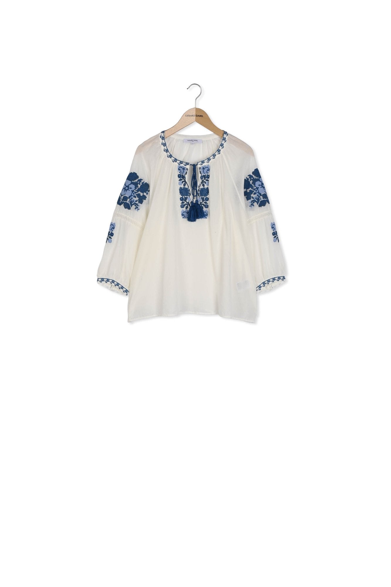 Blouse brodée à fleurs - COBALT Faume - seconde main