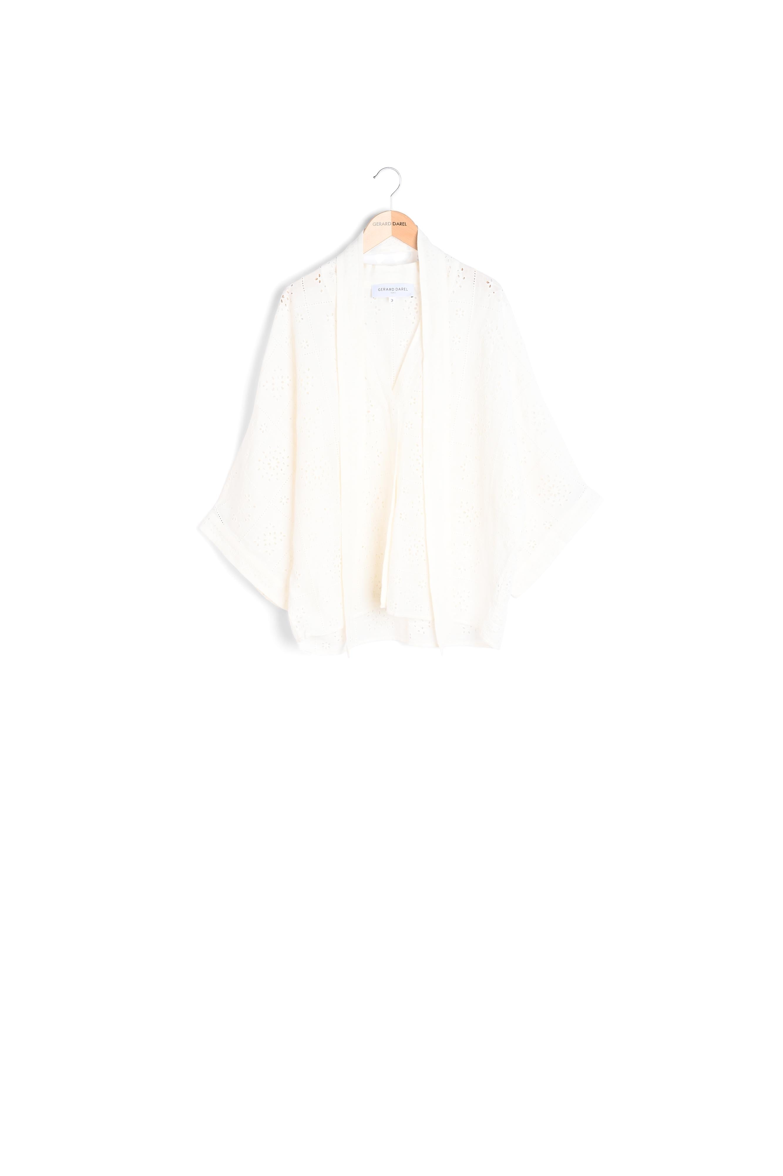 NAELIE - Kimono court en coton et lin brodé Faume - seconde main