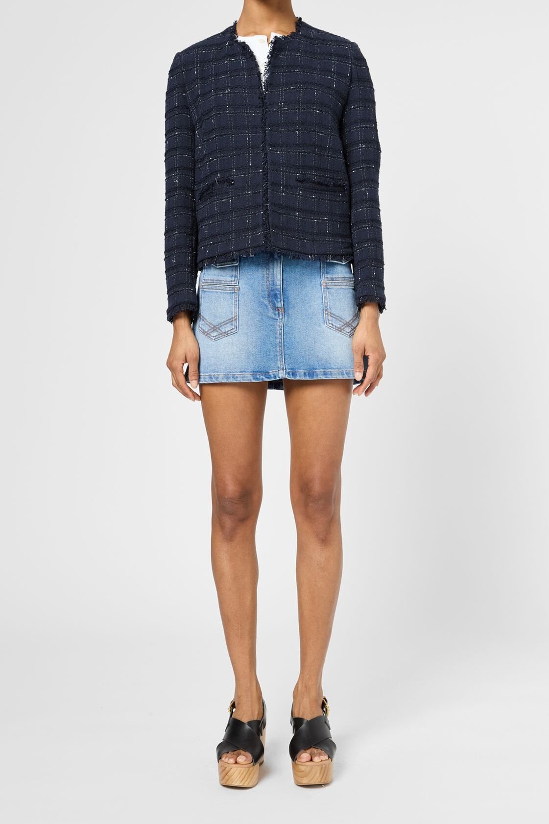 Veste en tweed à franges - ROLANDE Faume - seconde main