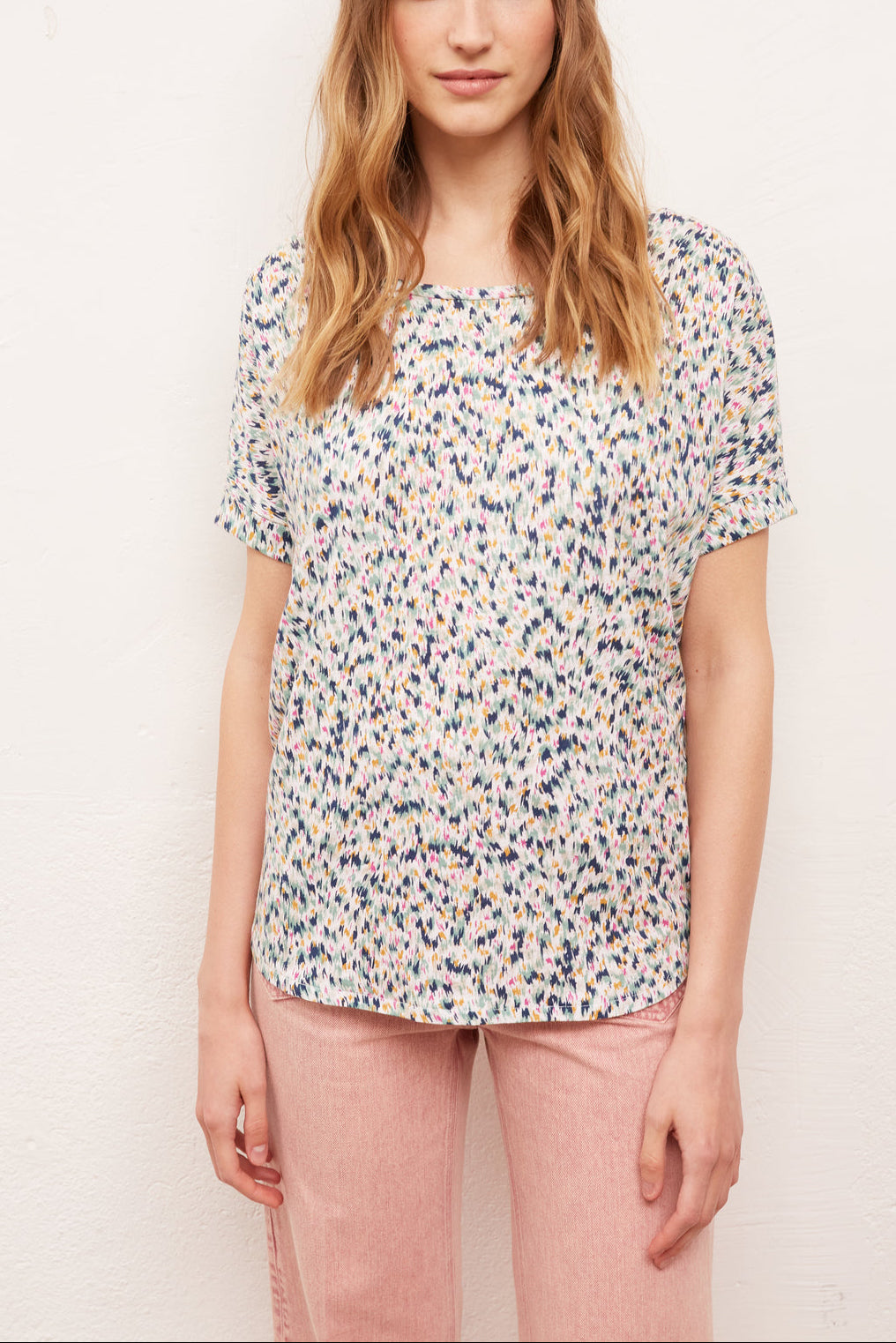 Tee-shirt imprimé en coton et lin Faume - seconde main