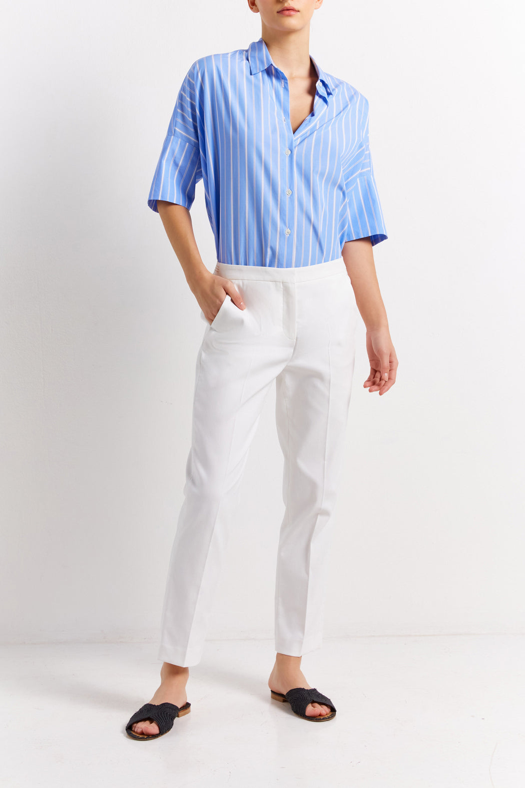 Pantalon en coton stretch - EMERSON Faume - seconde main