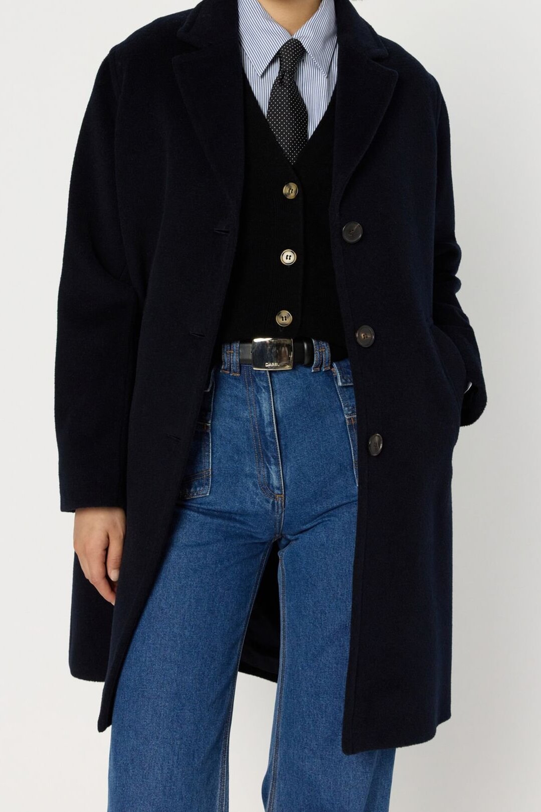Manteau droit en laine et angora - MEGANE Faume - seconde main