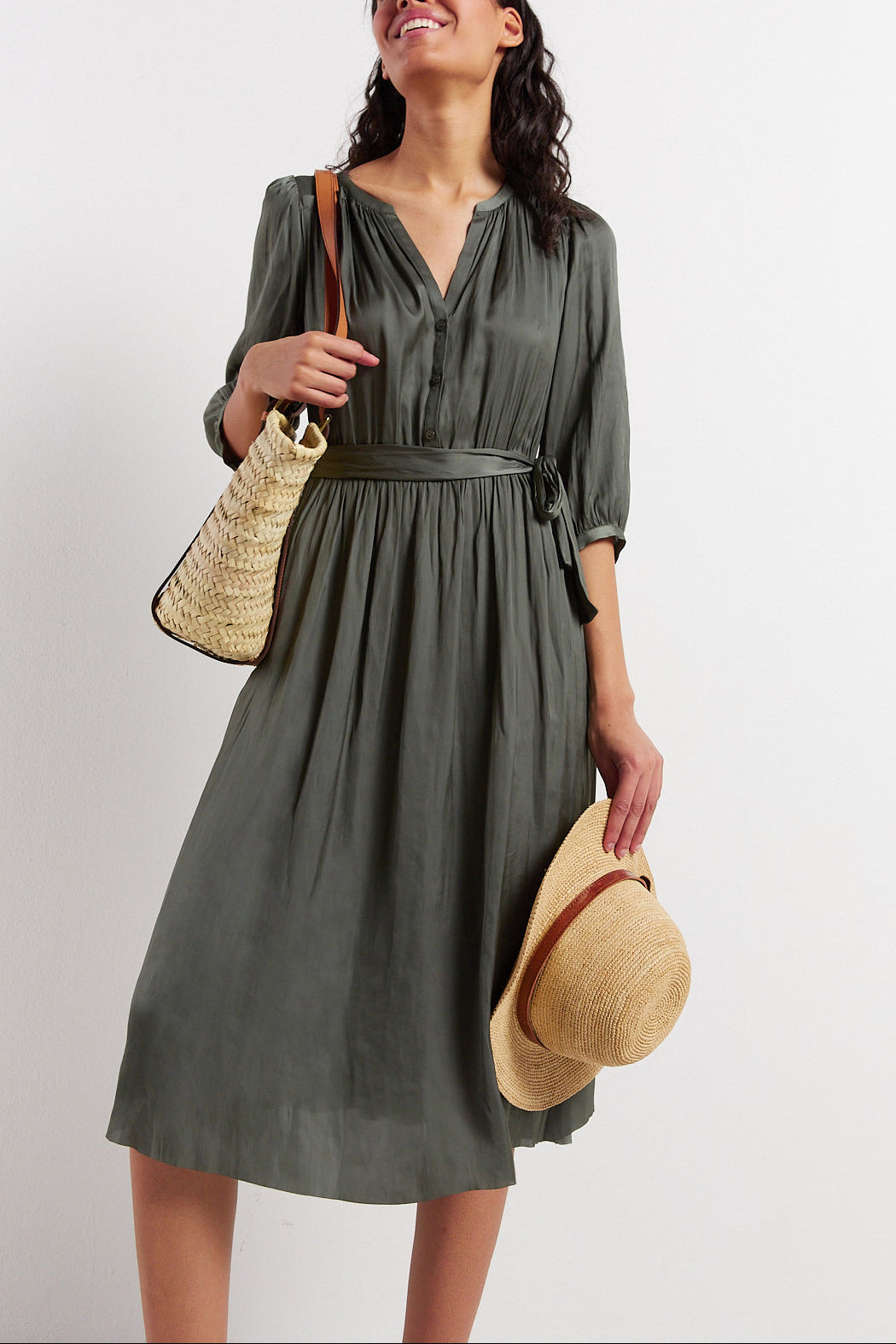 Robe midi ceinturée - JANELLE Faume - seconde main