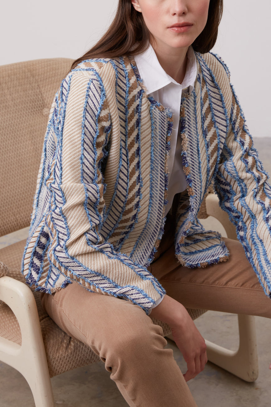 Veste en Tweed inspiration ethnique - NAHEMA Faume - seconde main