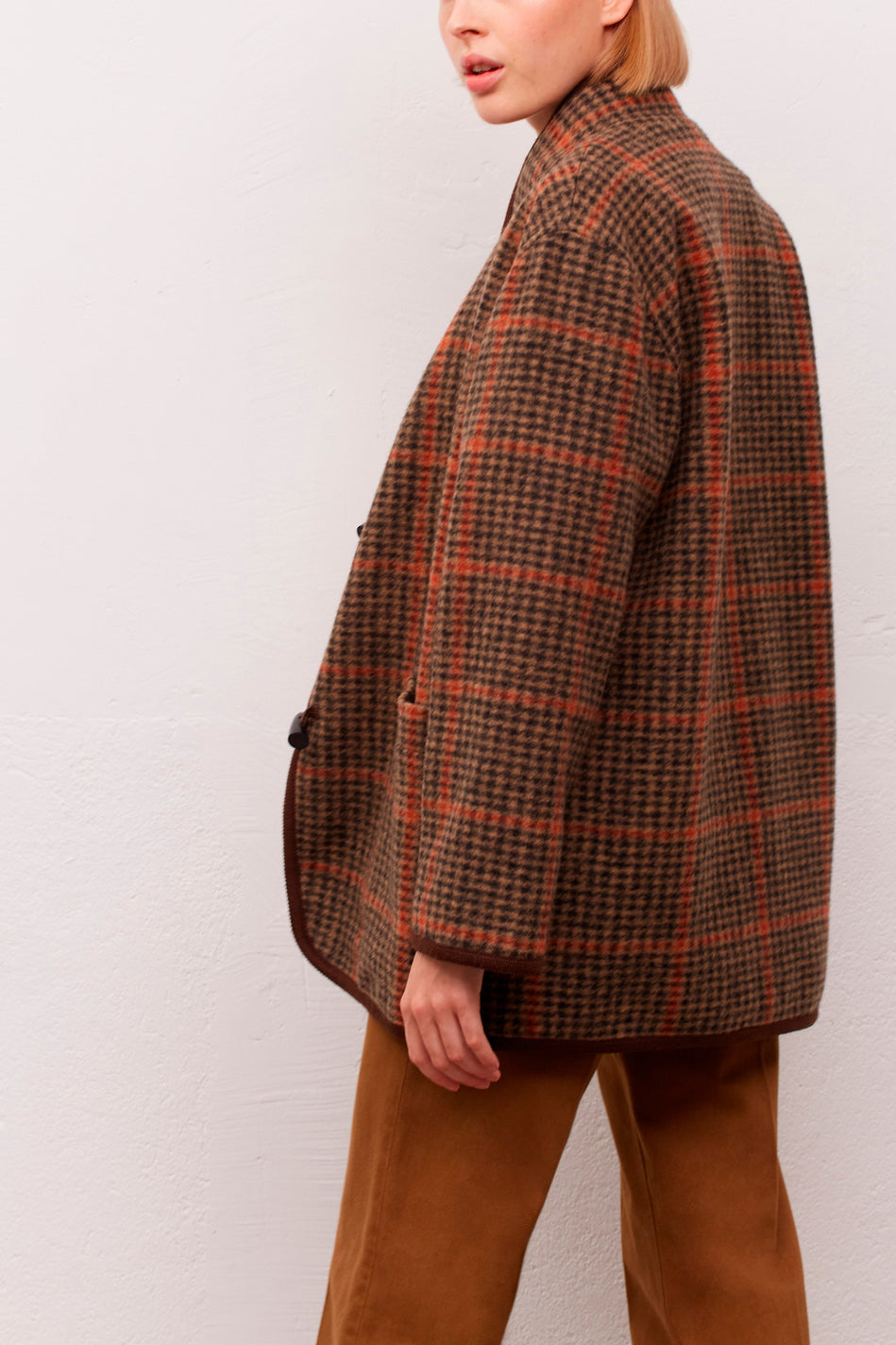 Veste à carreaux et col montant - NAOMA Faume - seconde main
