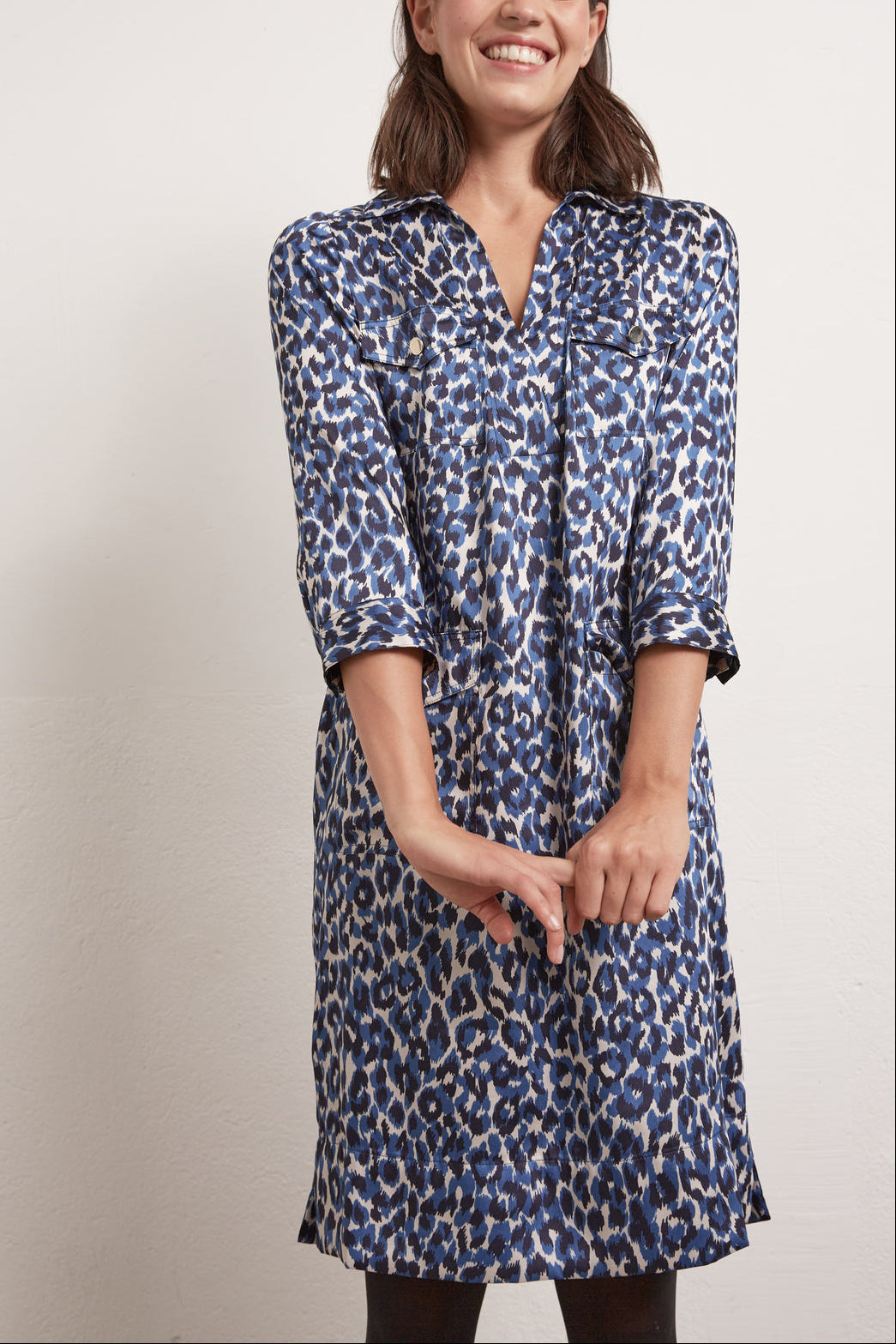 SOLANGE - Robe-chemise courte imprimée Faume - seconde main
