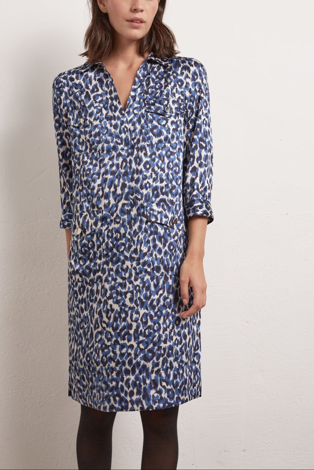 SOLANGE - Robe-chemise courte imprimée Faume - seconde main
