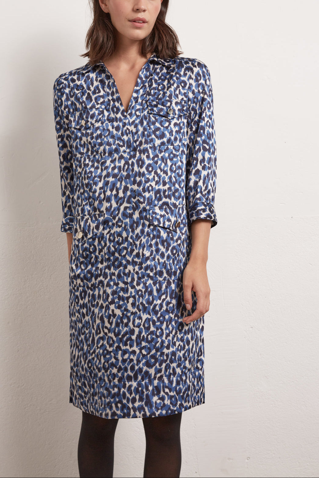 SOLANGE - Robe-chemise courte imprimée Faume - seconde main