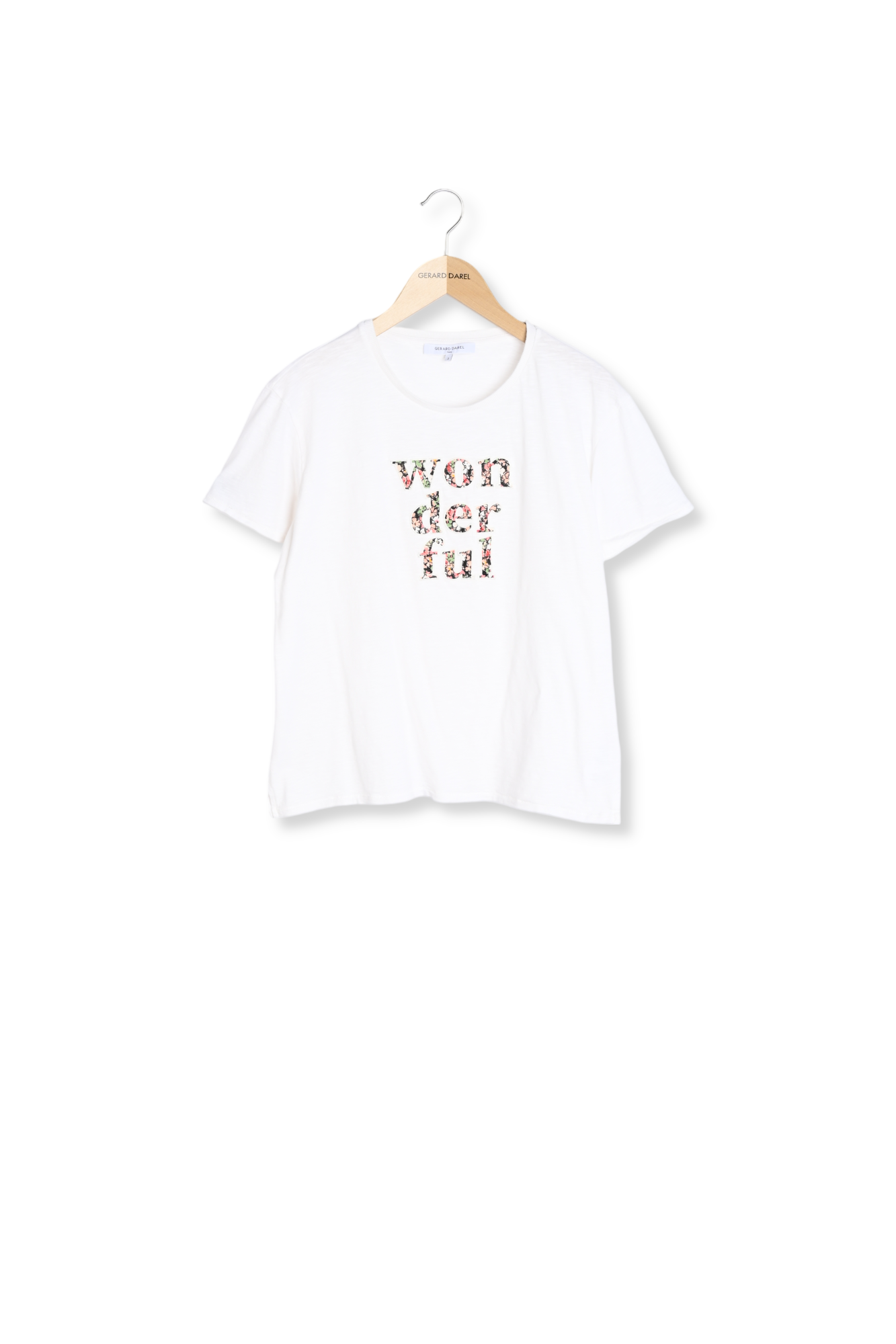 Tee-shirt uni à message fleuri - ALIX Faume - seconde main
