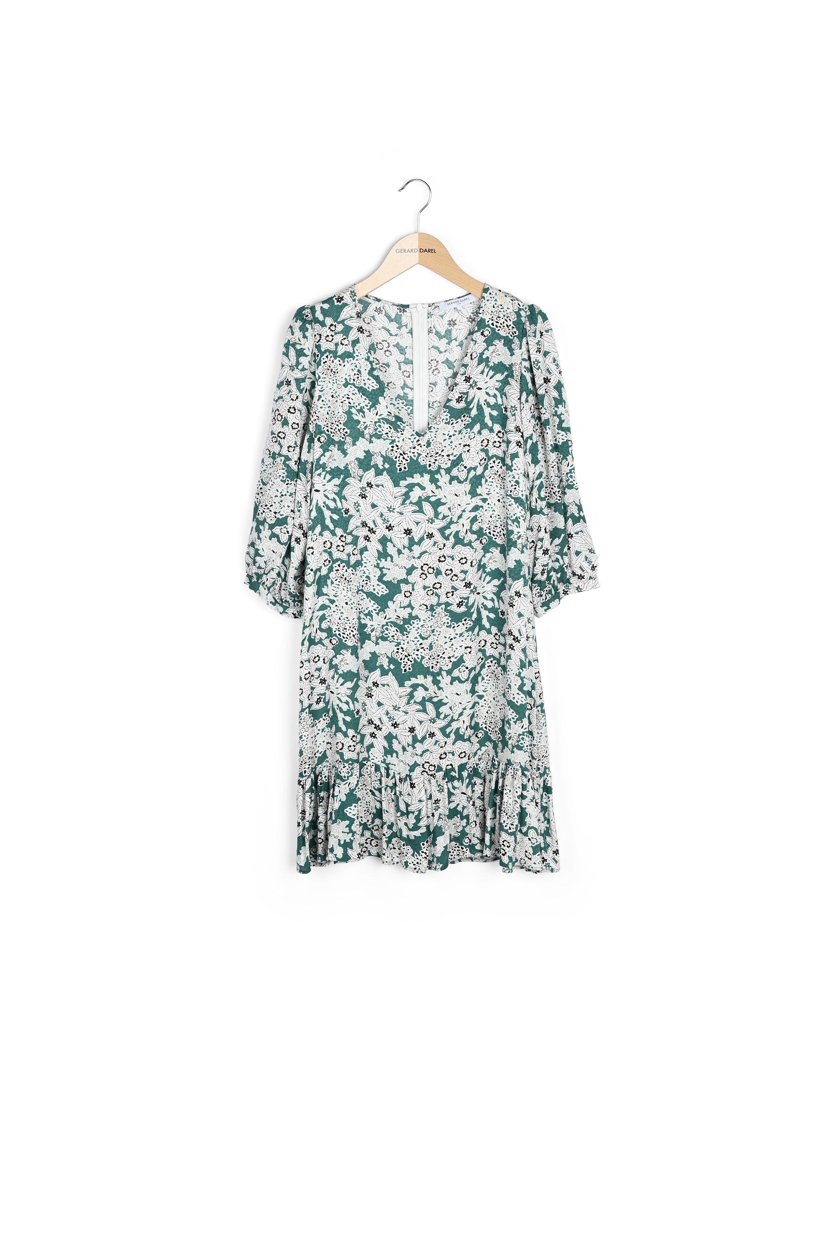 JIN - Robe fleurie à volant Faume - seconde main