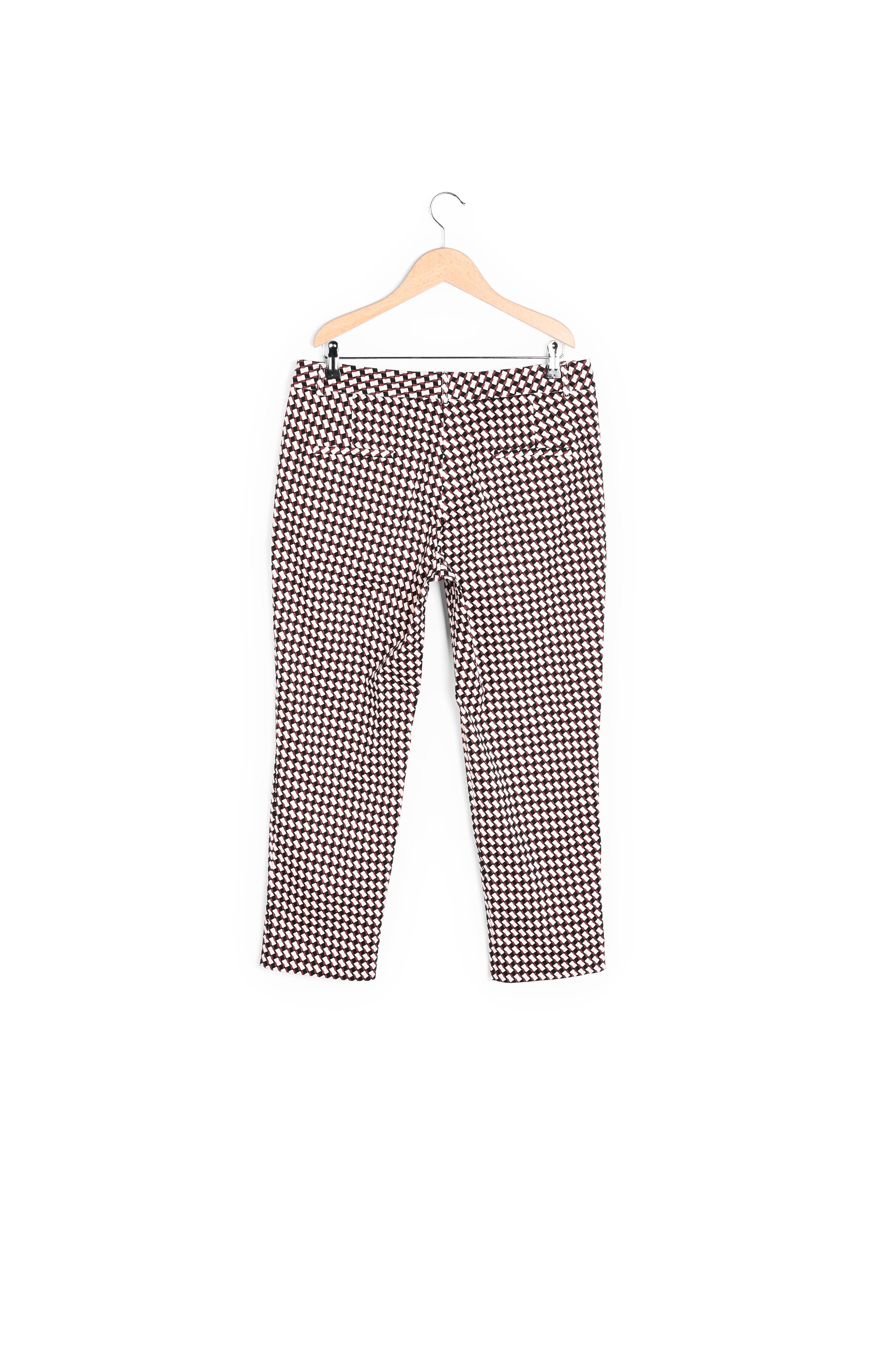 MELANIA - Pantalon droit 7/8 en jacquard de coton Faume - seconde main