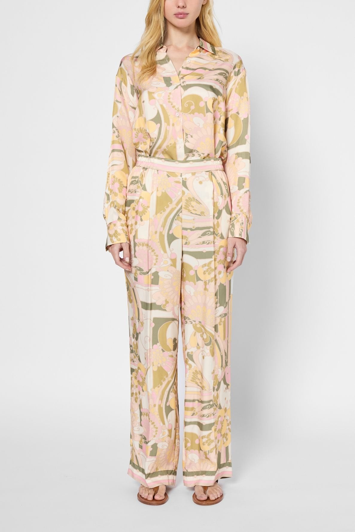 Pantalon large satiné imprimé foulard - LIRA Faume - seconde main