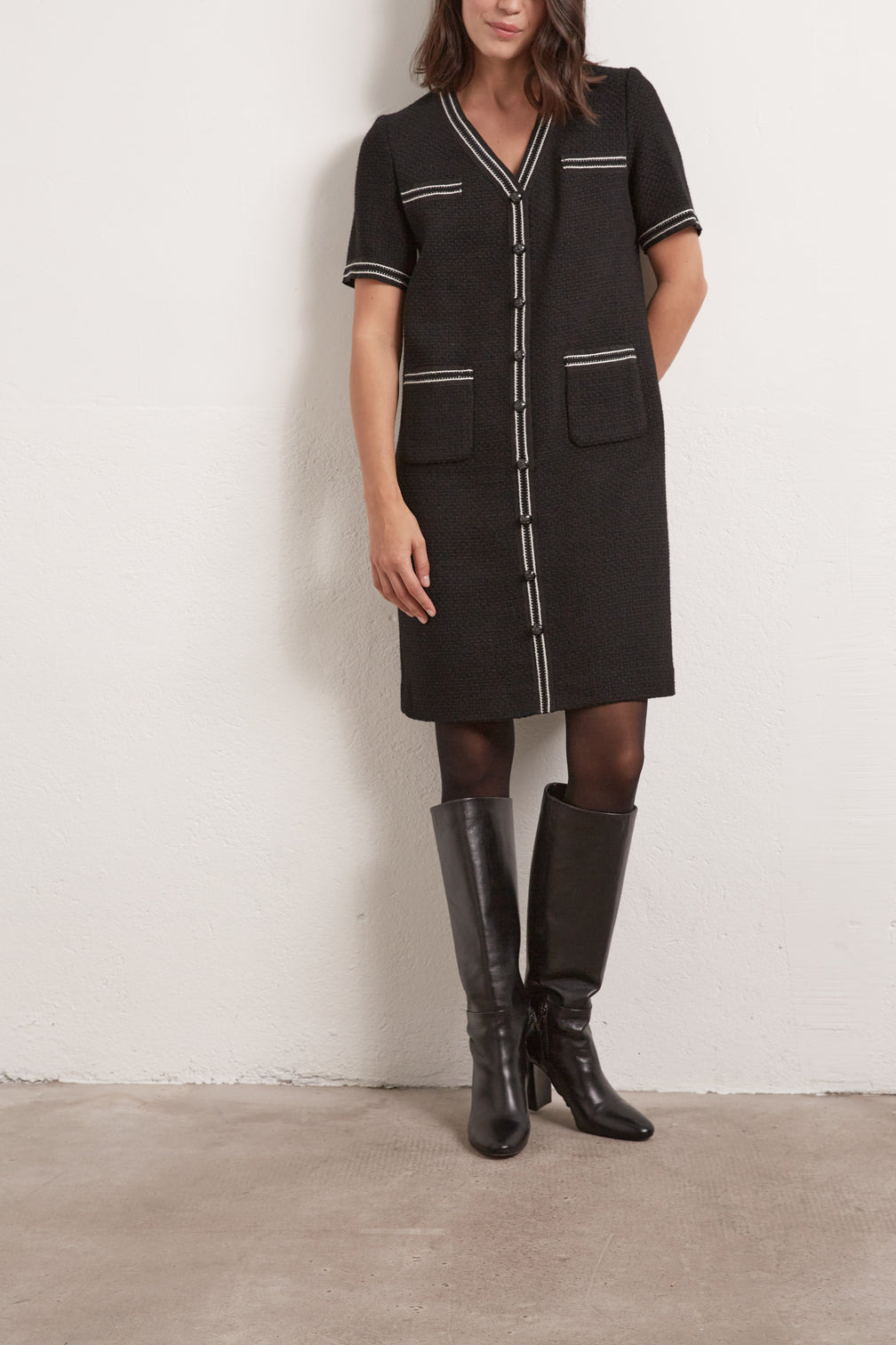 Robe V en tweed Faume - seconde main