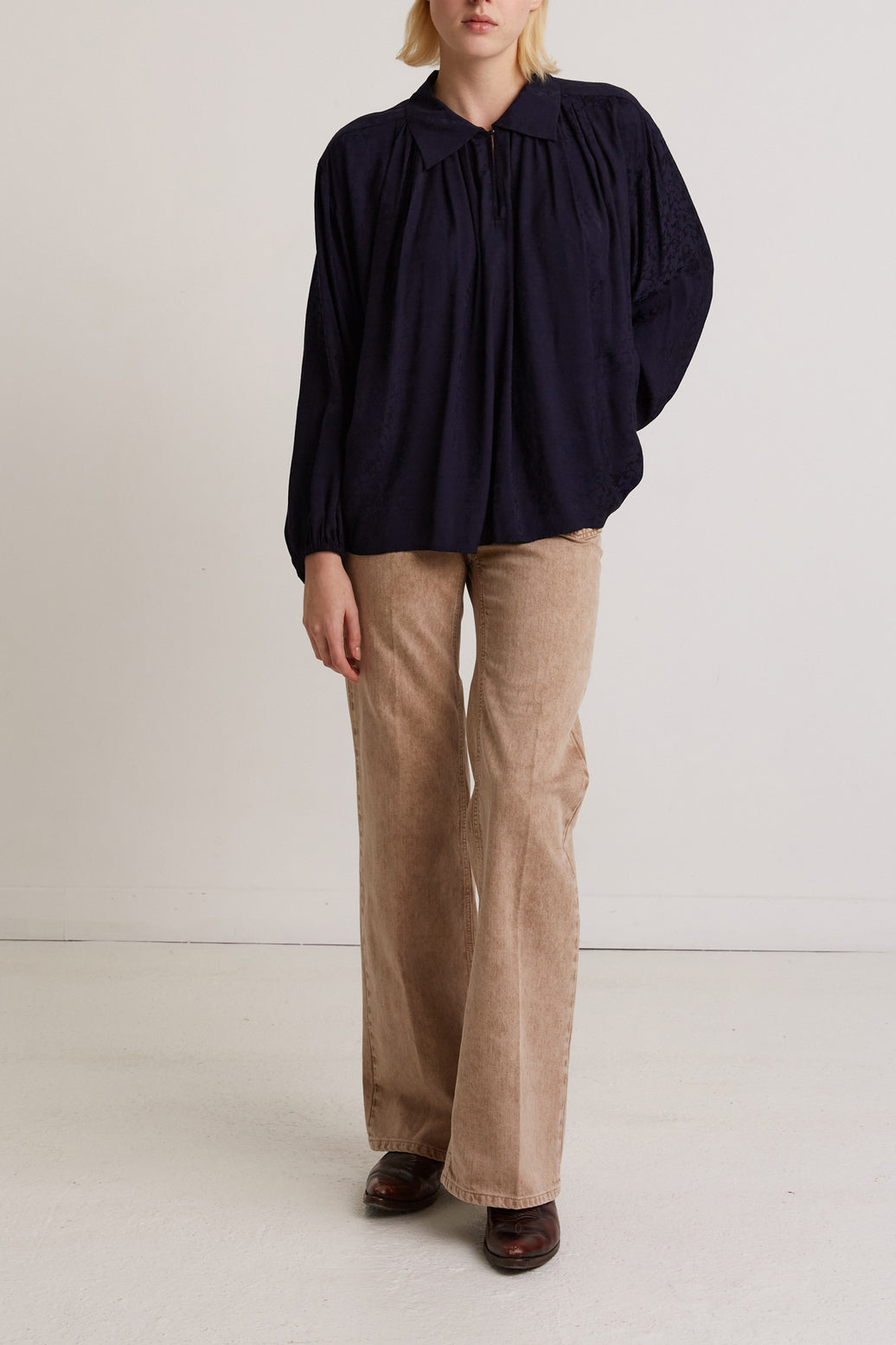 Blouse chic en jacquard satiné - CESARIA Faume - seconde main