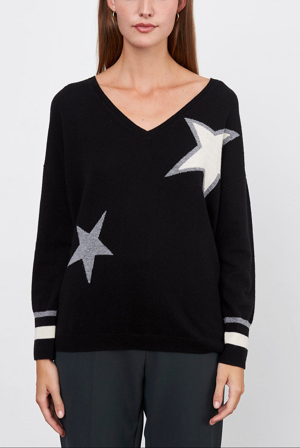 SIDONY - Pull V en laine Faume - seconde main