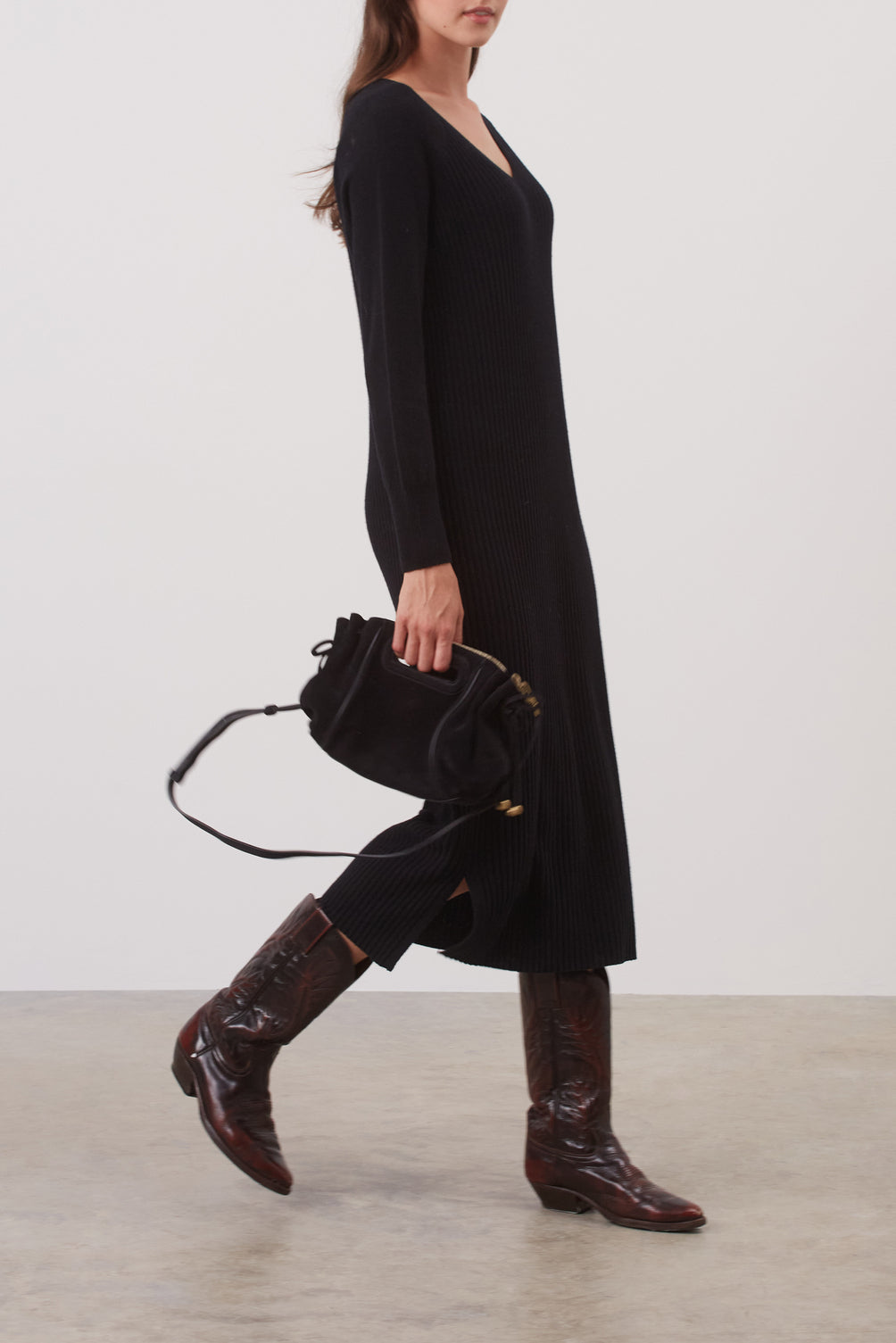 Robe midi en maille côtelée - JACK Faume - seconde main