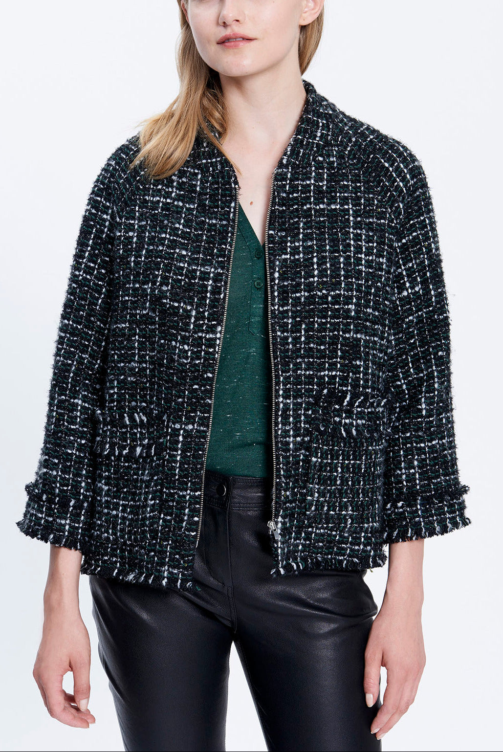 VALERI - Veste façon blouson en tweed Faume - seconde main