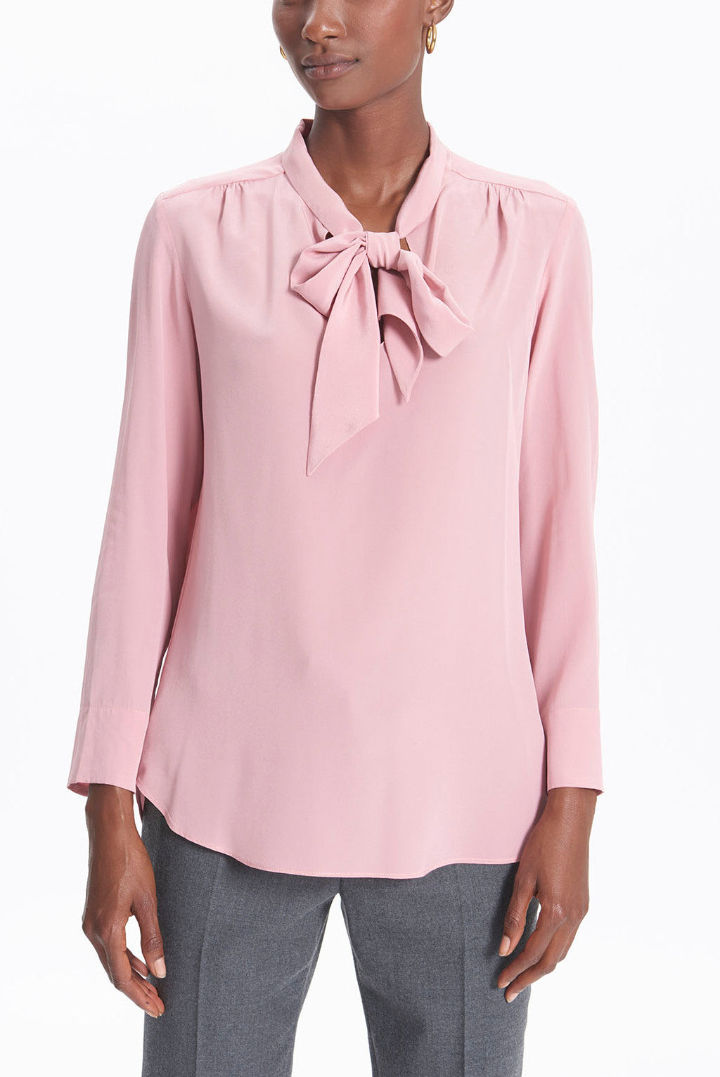 MADDIE - Blouse en soie lavallière Faume - seconde main