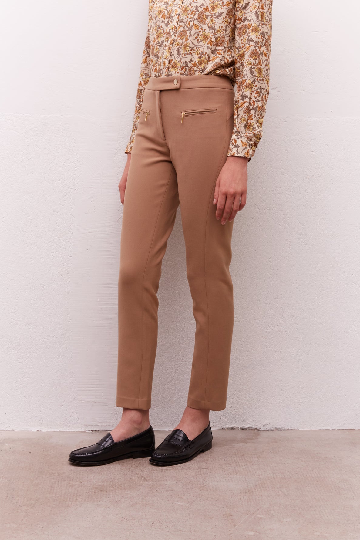EMIL - Pantalon droit Stretch avec poches zippées Faume - seconde main