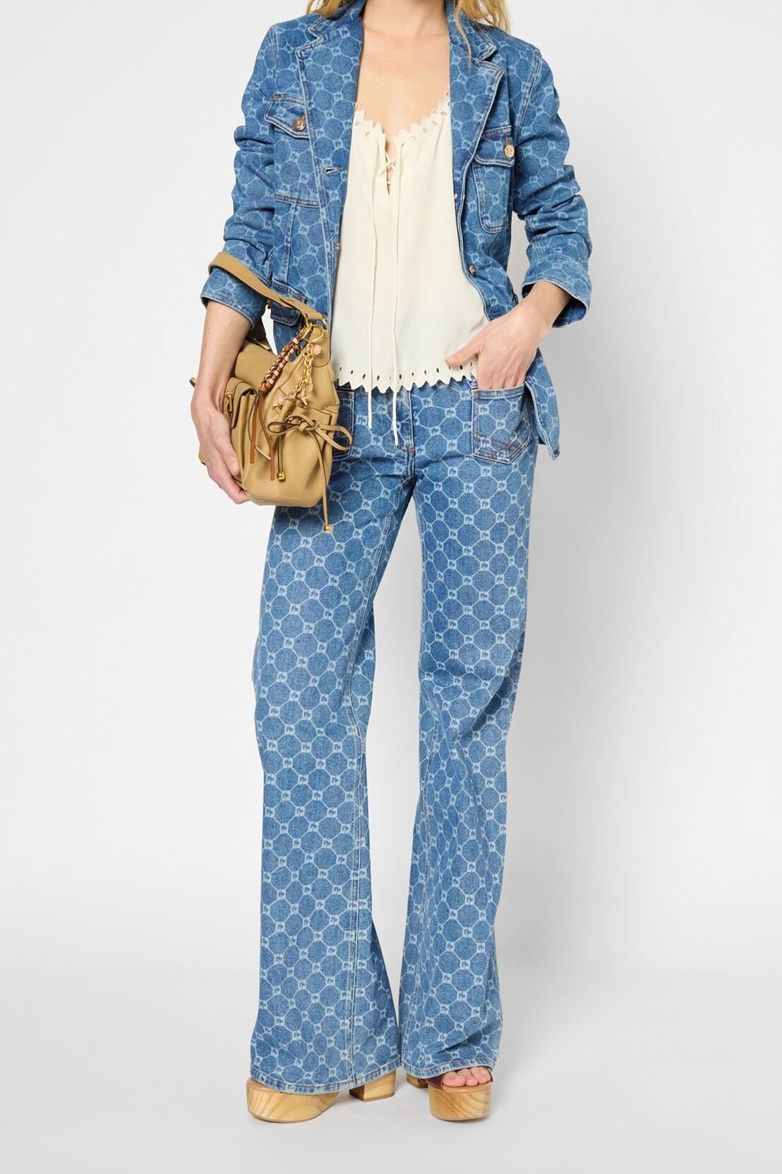 Veste en denim à monogramme - ROSANIA Faume - seconde main