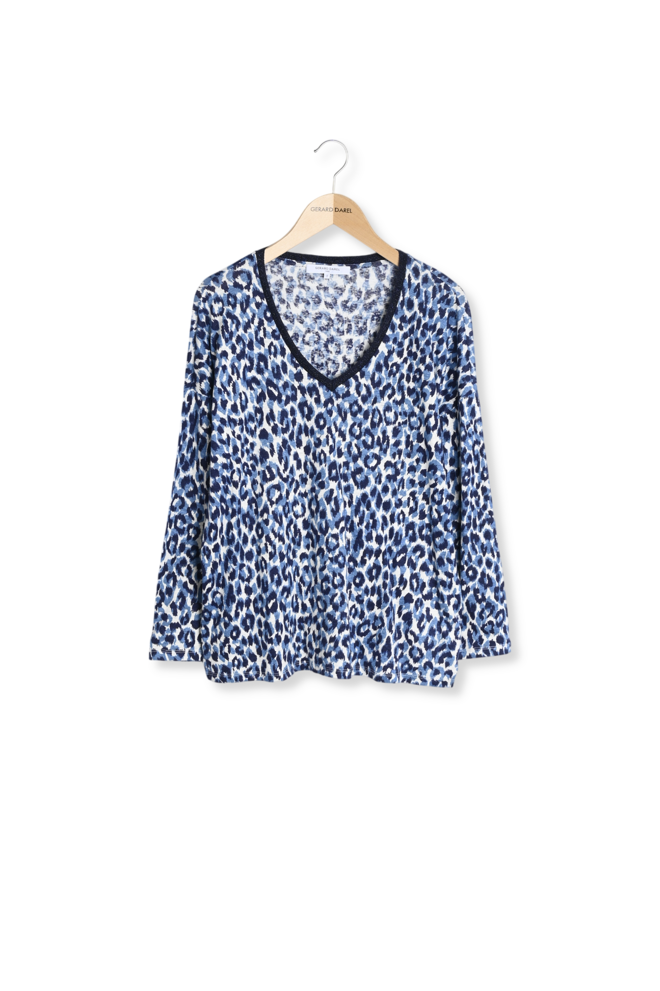 JANA - Tee-shirt manches longues à imprimé animalier en lin Faume - seconde main