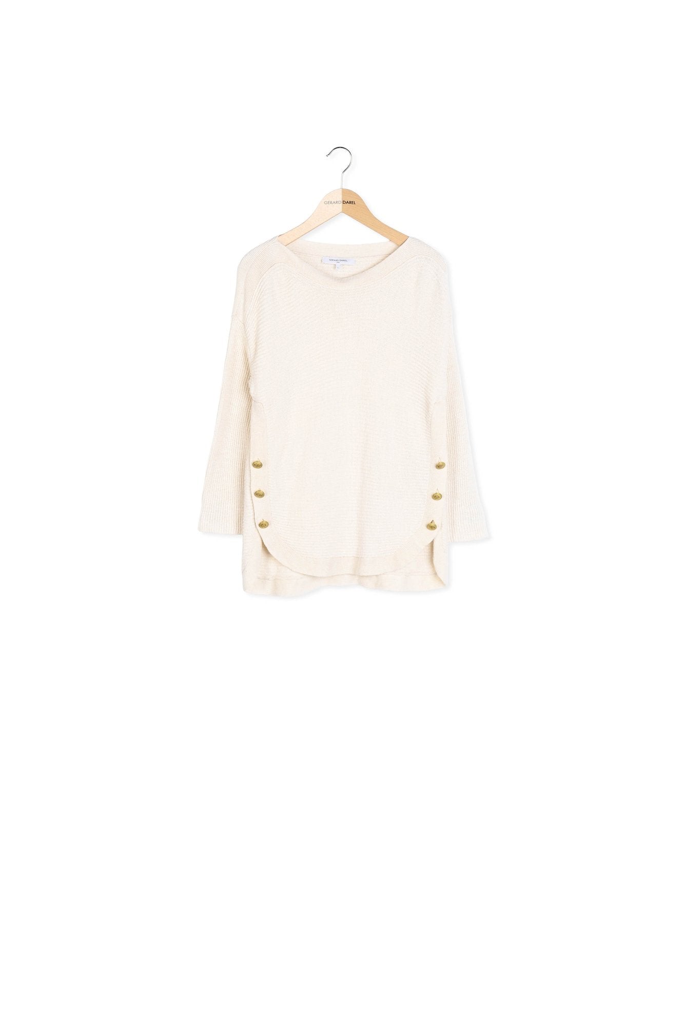 EDDYTH - Pull boutonné en lin et coton Faume - seconde main