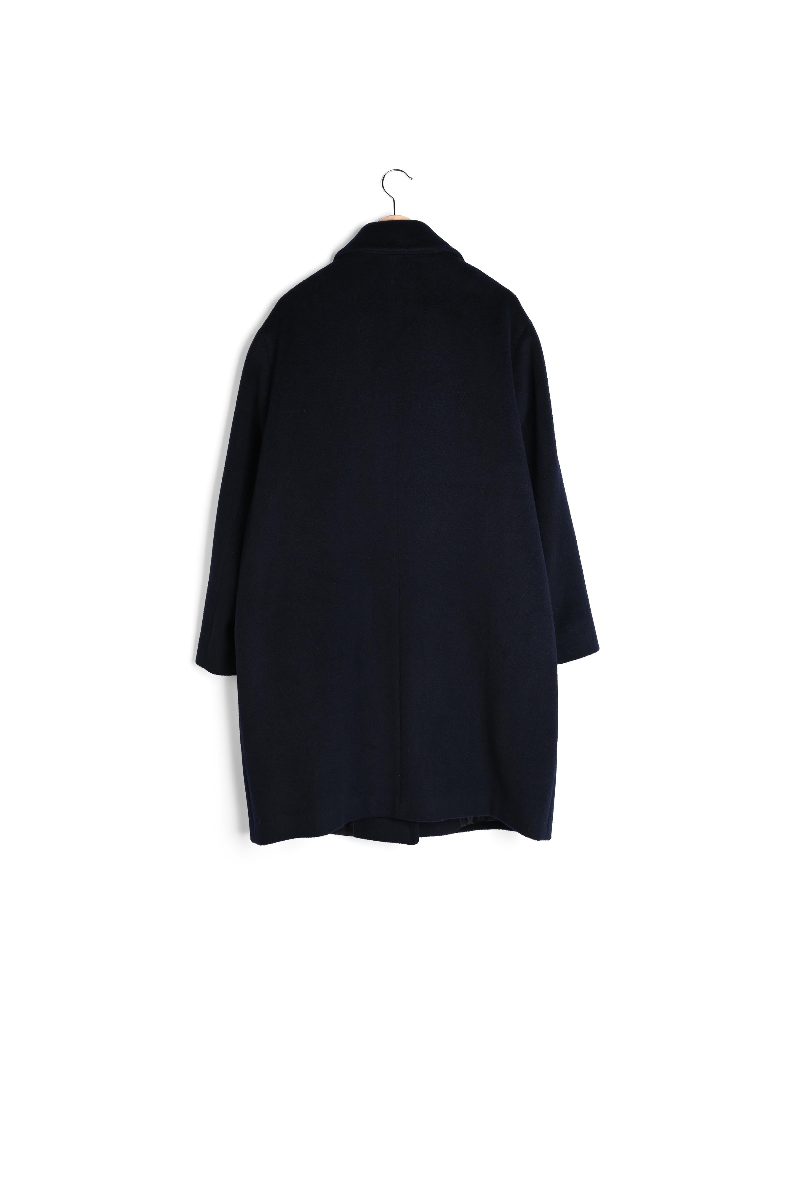 SARA - Manteau droit en laine vierge et angora Faume - seconde main