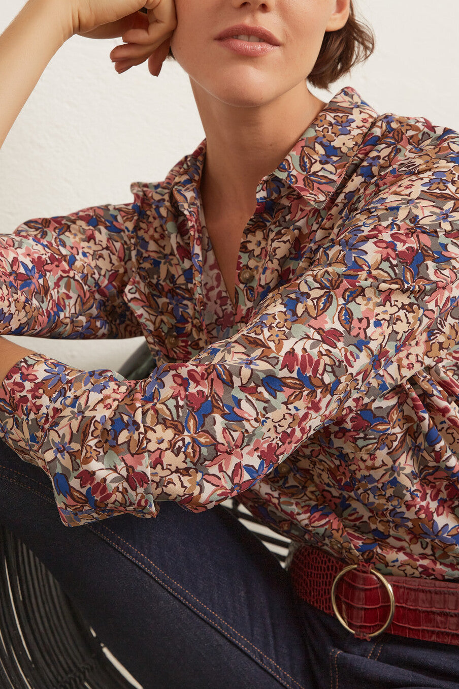 Amadea - Chemise fluide à imprimé floral Faume - seconde main