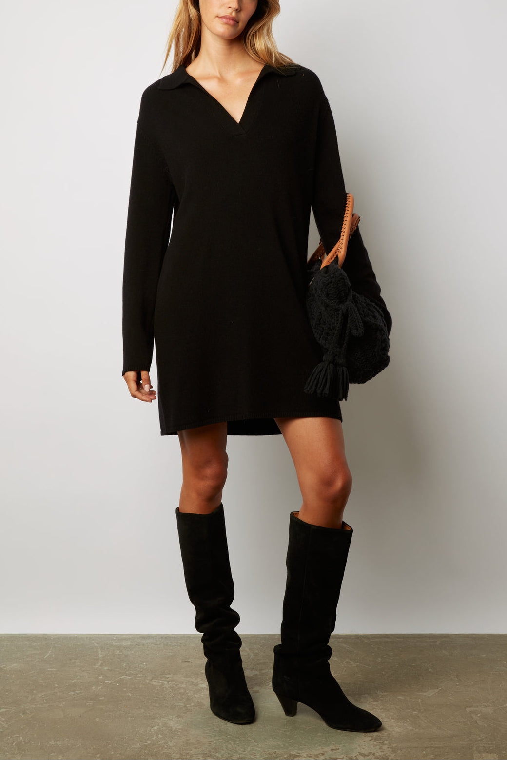 Robe courte en laine col polo - JACOBINE Faume - seconde main