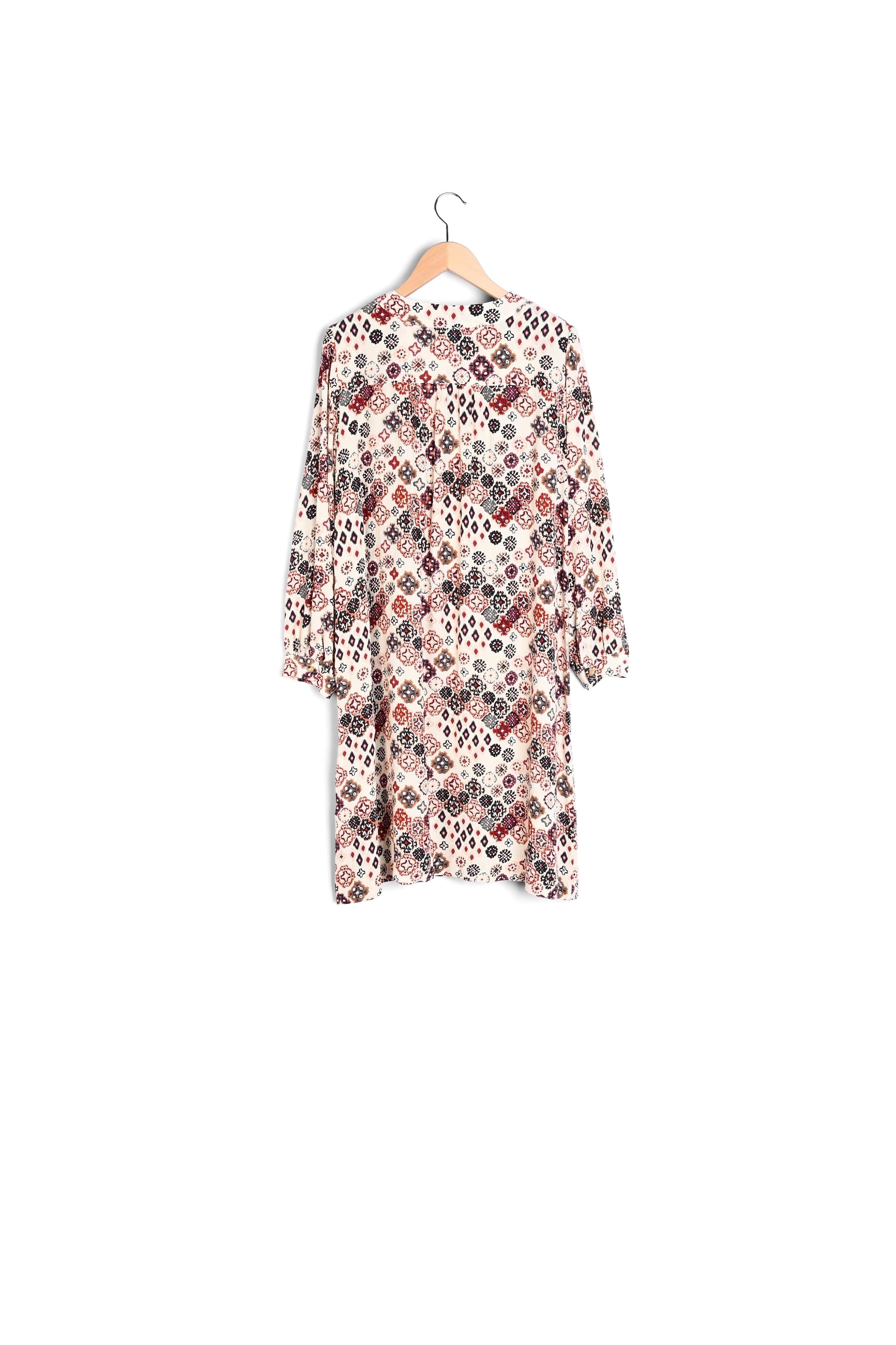 Robe en crêpe imprimé à motif Ikat - JAIMIE Faume - seconde main