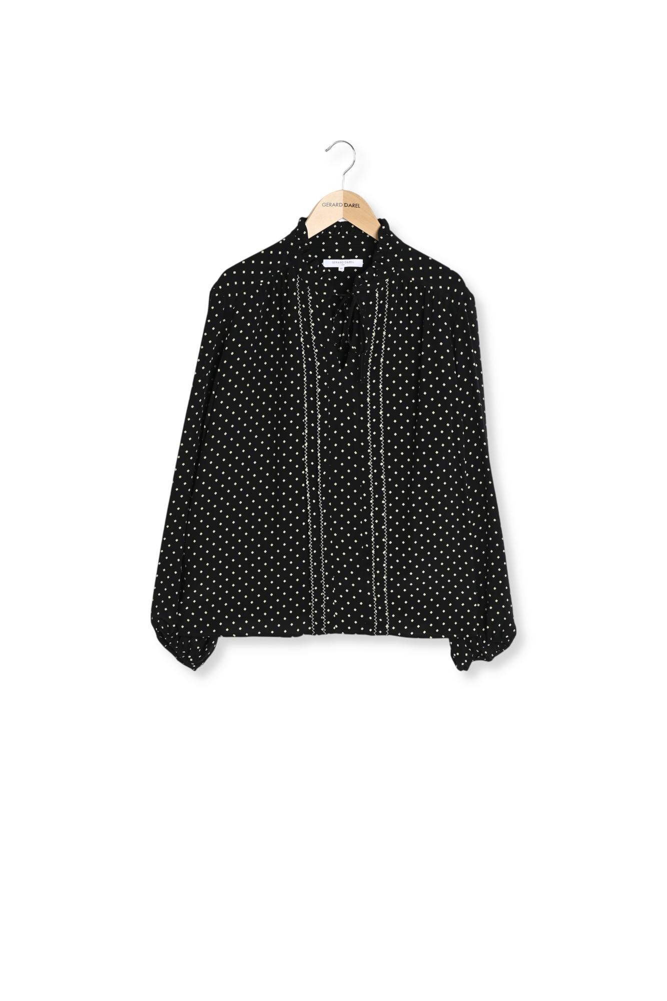 MOANA - Blouse avec mini-losanges en soie Faume - seconde main