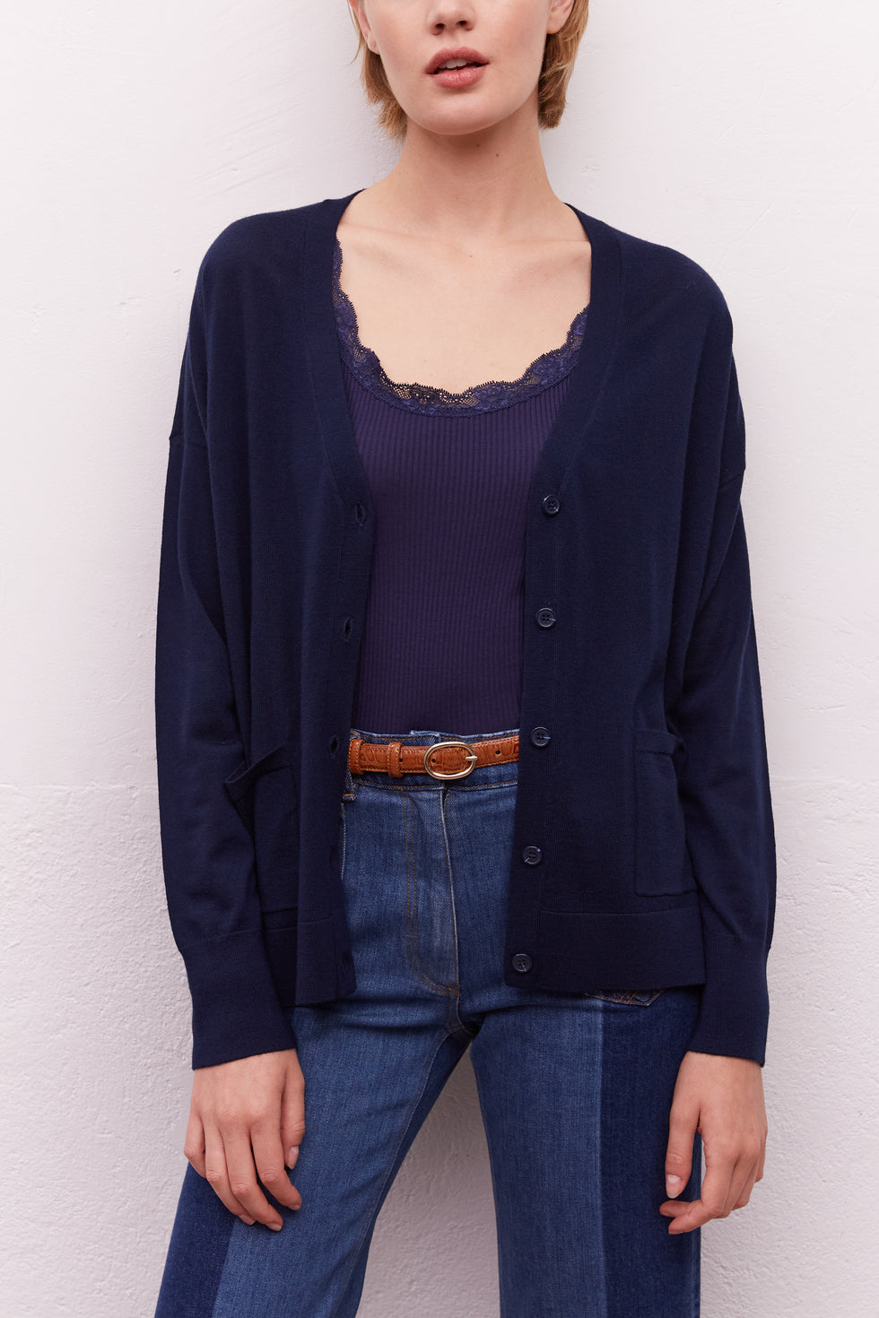 Cardigan V en maille fine - LIVIO Faume - seconde main