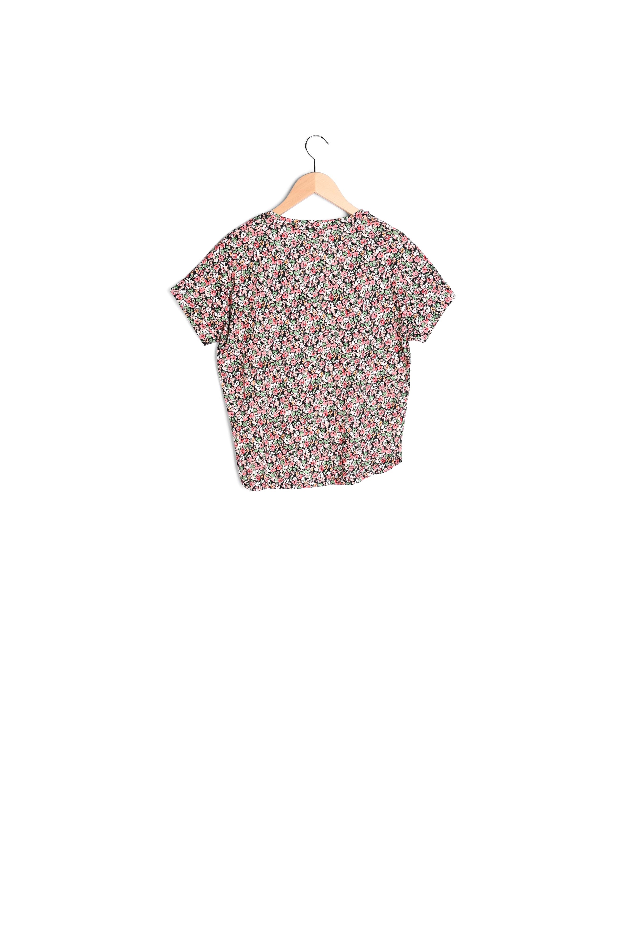 Tee-shirt V à motif floral - ANGE Faume - seconde main