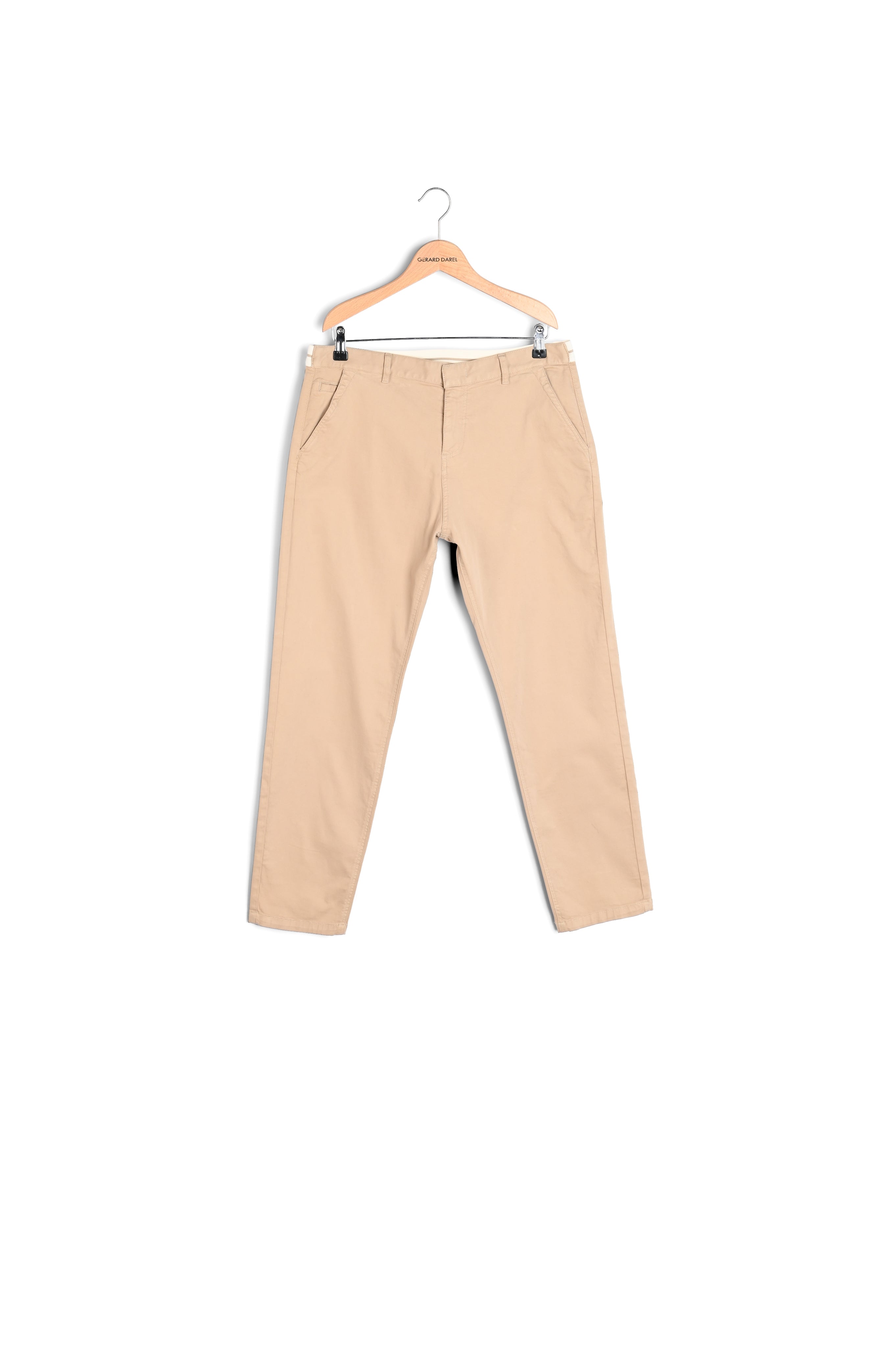 MAUD - pantalon droit 7/8 en coton Stretch Faume - seconde main