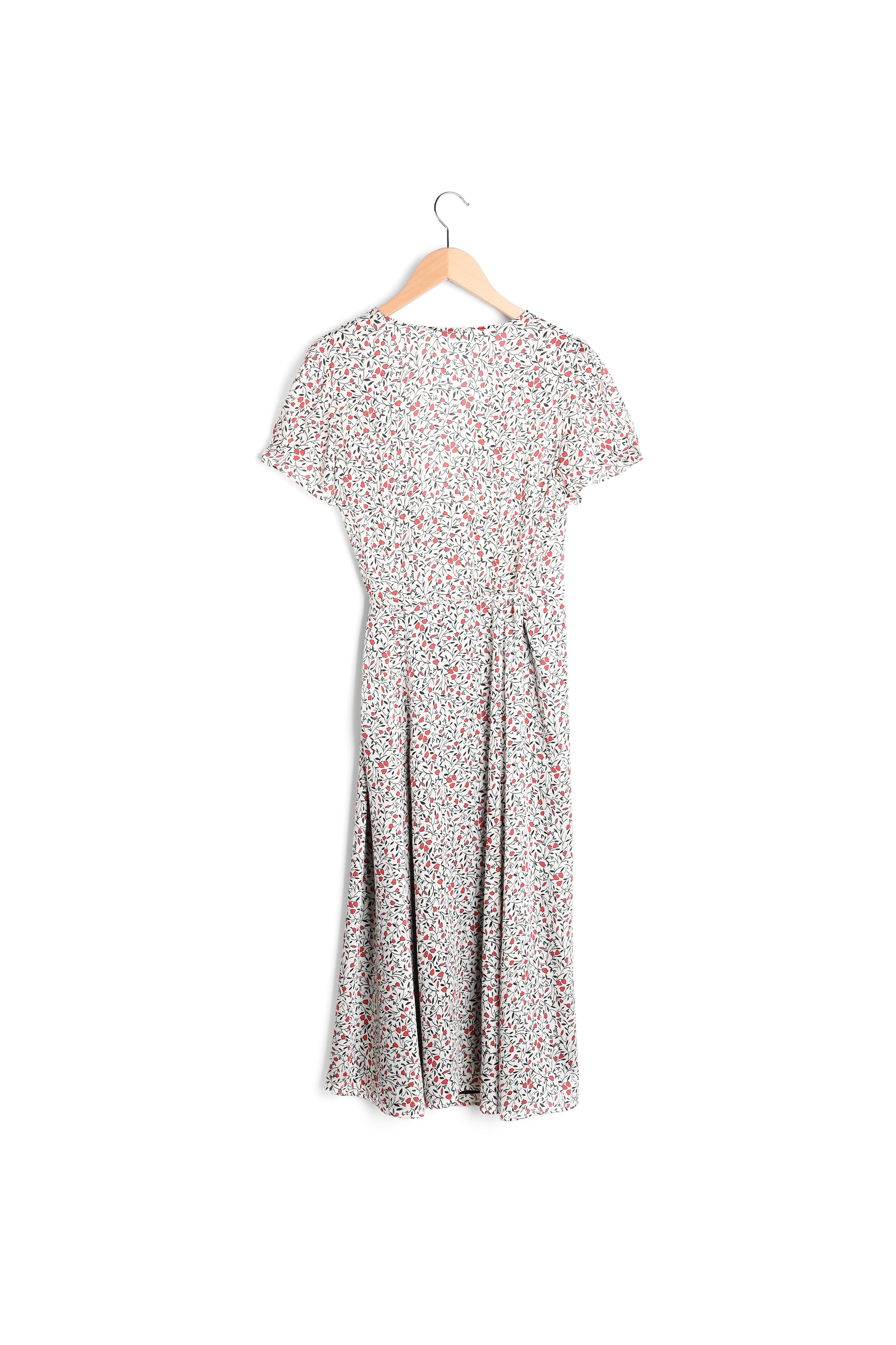 SARA - Robe portefeuille à imprimé floral Faume - seconde main