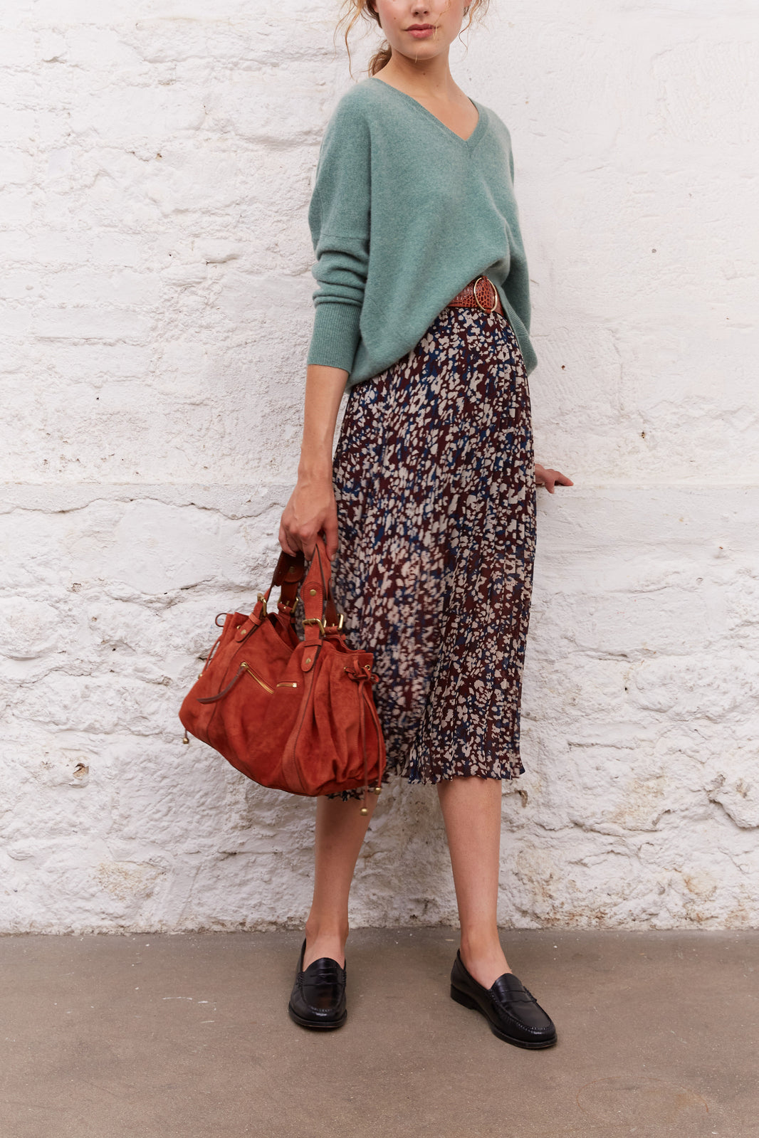 Jupe plissée à motif floral - BAIA Faume - seconde main