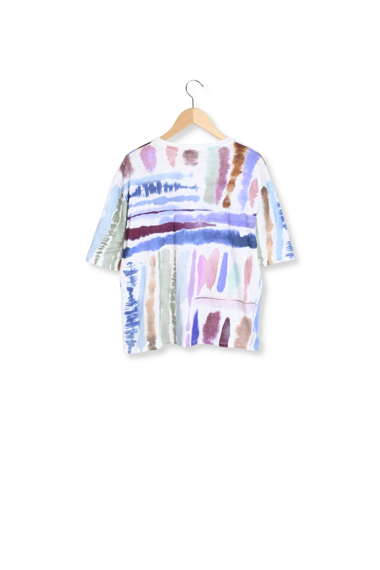 T-Shirt imprimé multicolore en lin - AENORA Faume - seconde main