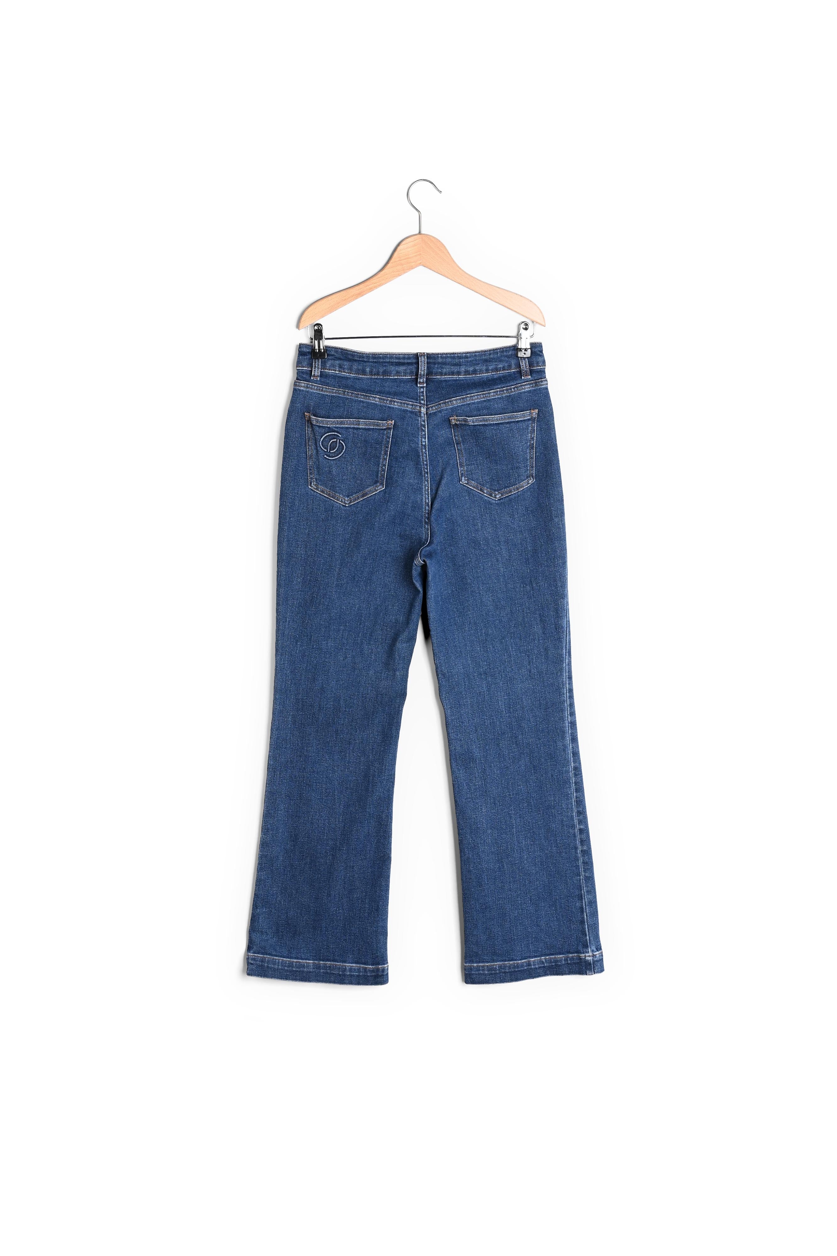 LILY - Jean flare à taille haute Faume - seconde main