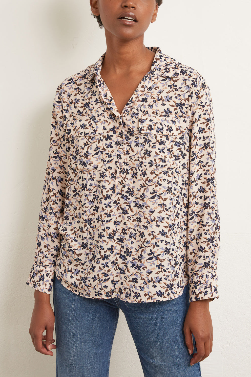 Alessia - Chemise fluide à imprimé floral Faume - seconde main